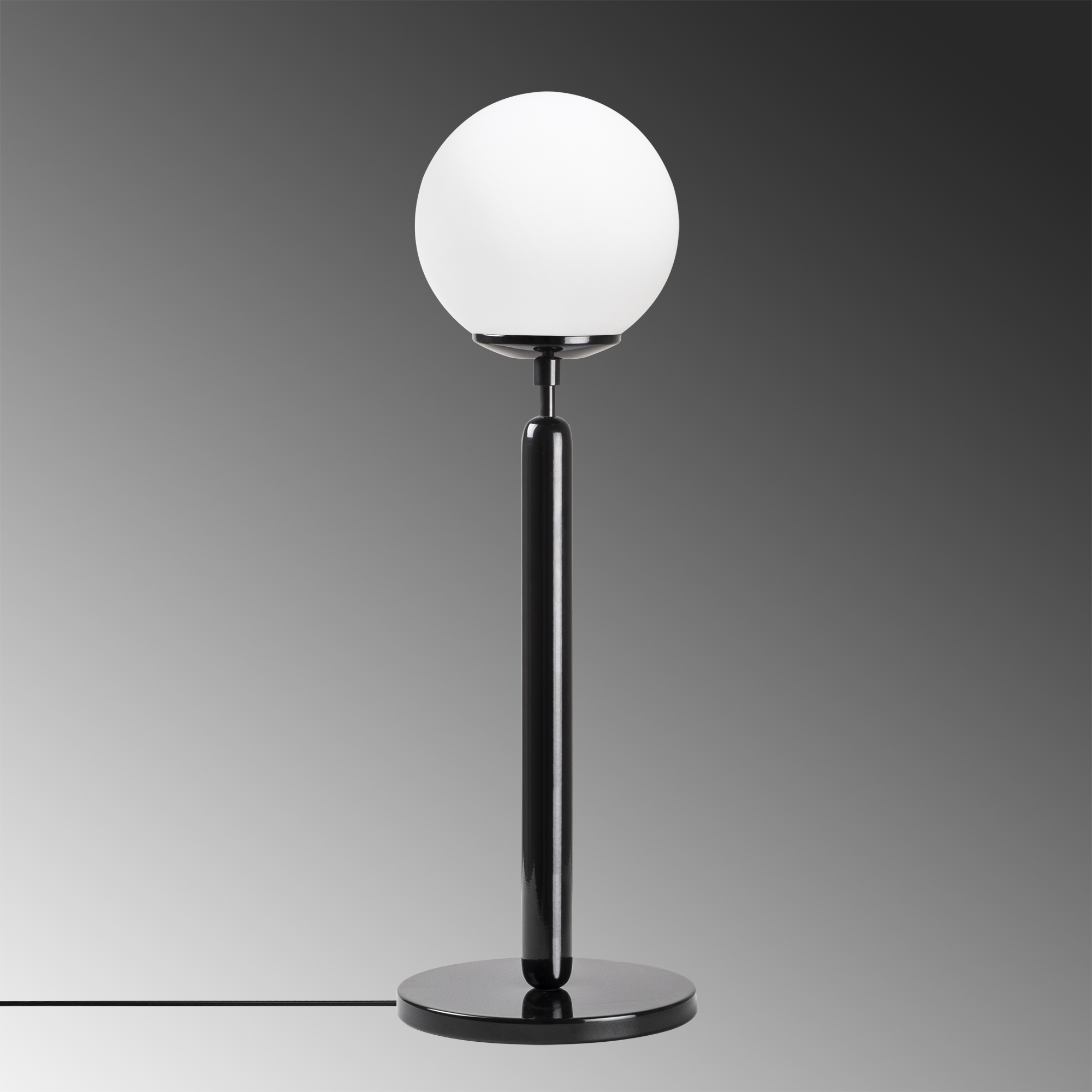 Beyaz Camlı Metal Masa Lambası Küre Glop Başlık E14 Duy Modern Salon Abajur,KING-11461