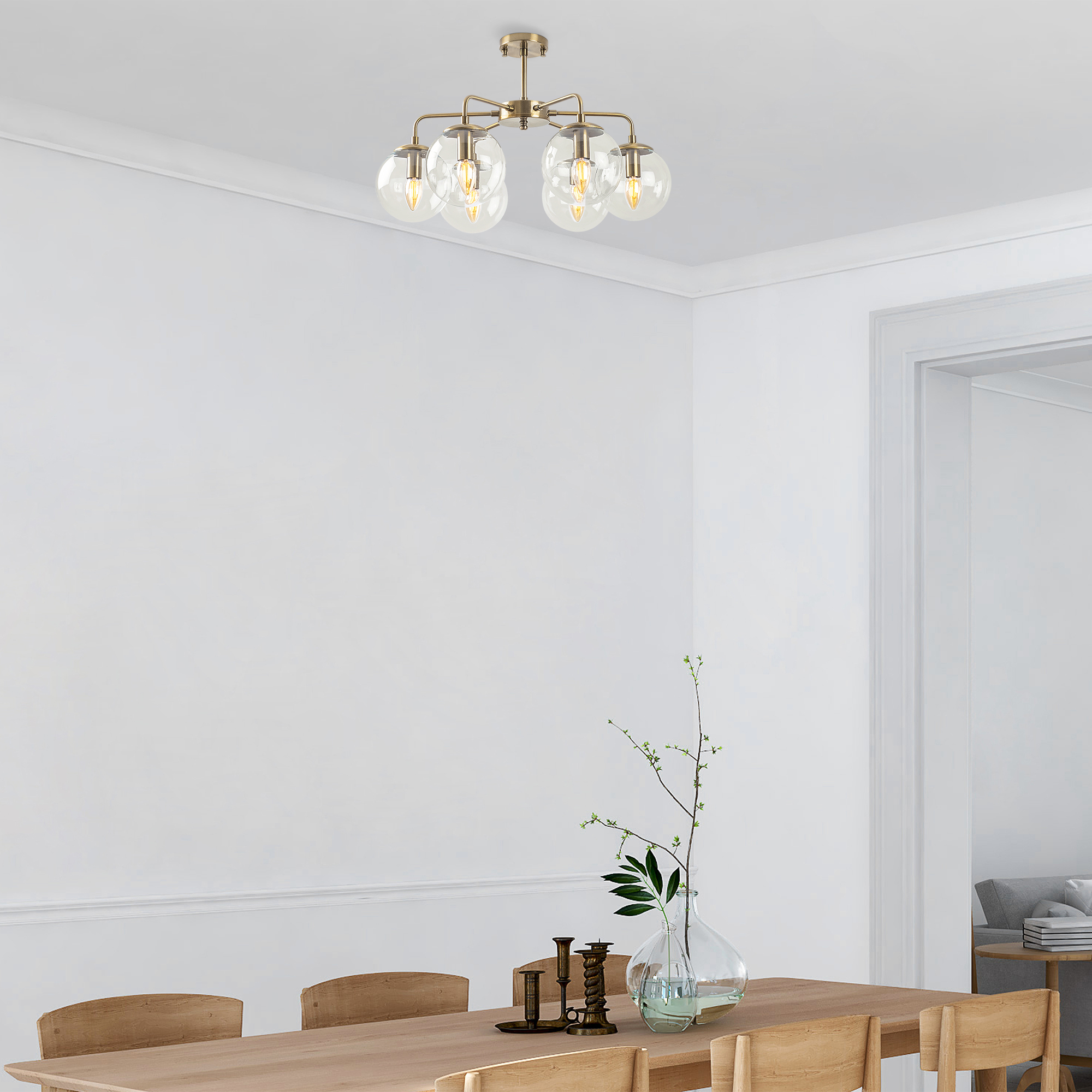 Camlı 6Lı Plafönyer Eskitme Vıran-11011