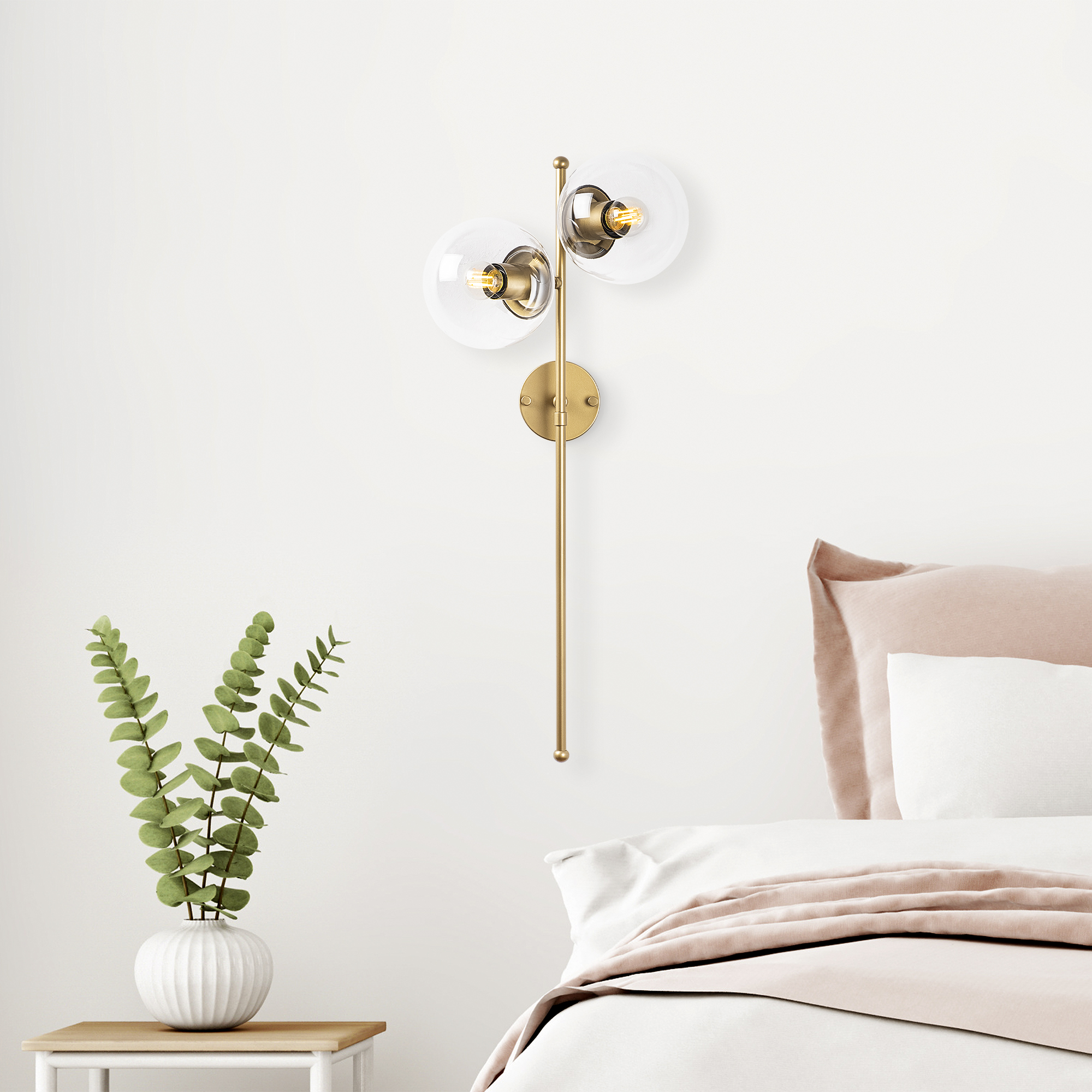 Camlı 2Li Aplik Parlak Gold Fazlı-10405