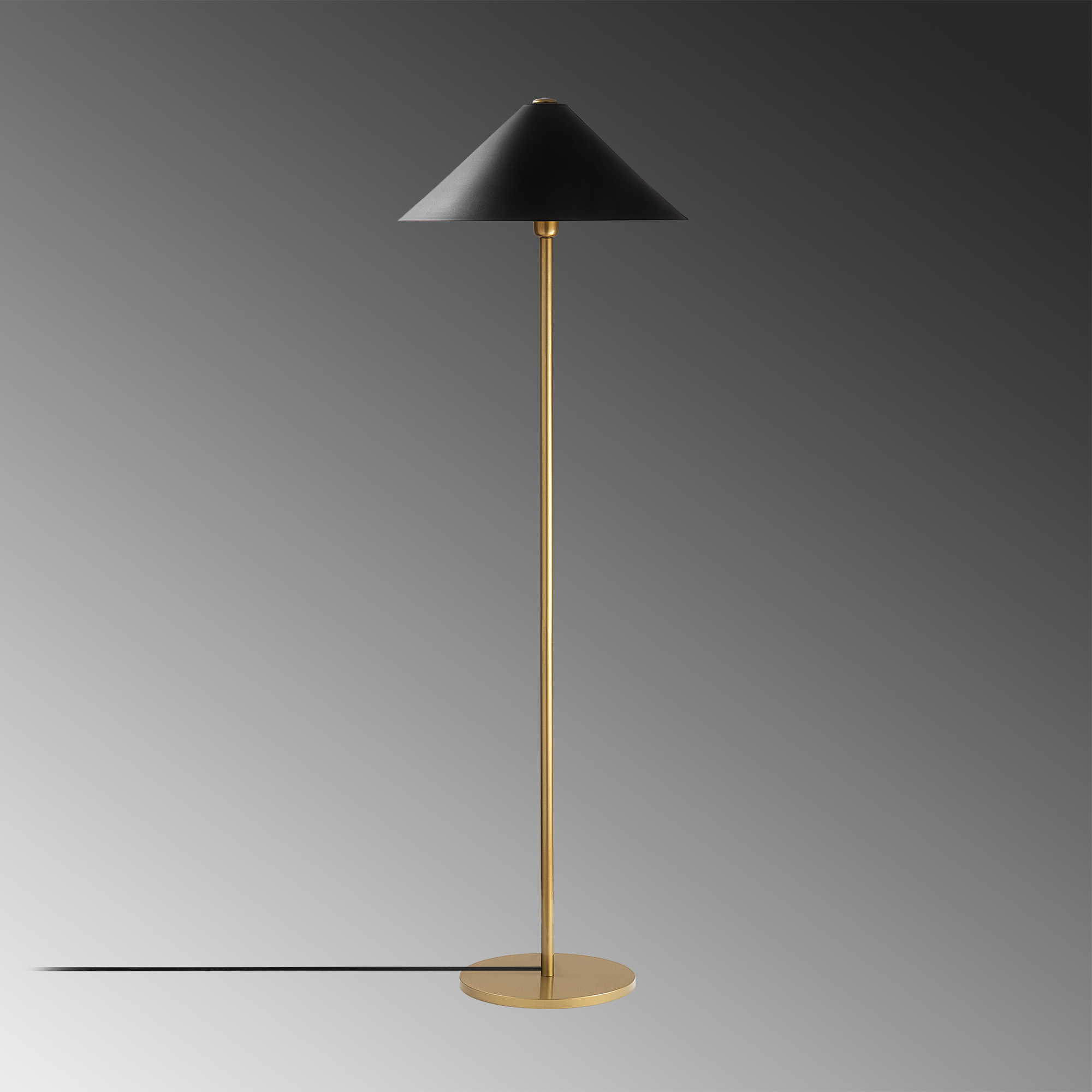 Metal Sıvama Tekli Lambader Parlak Gold Mıxed-11511