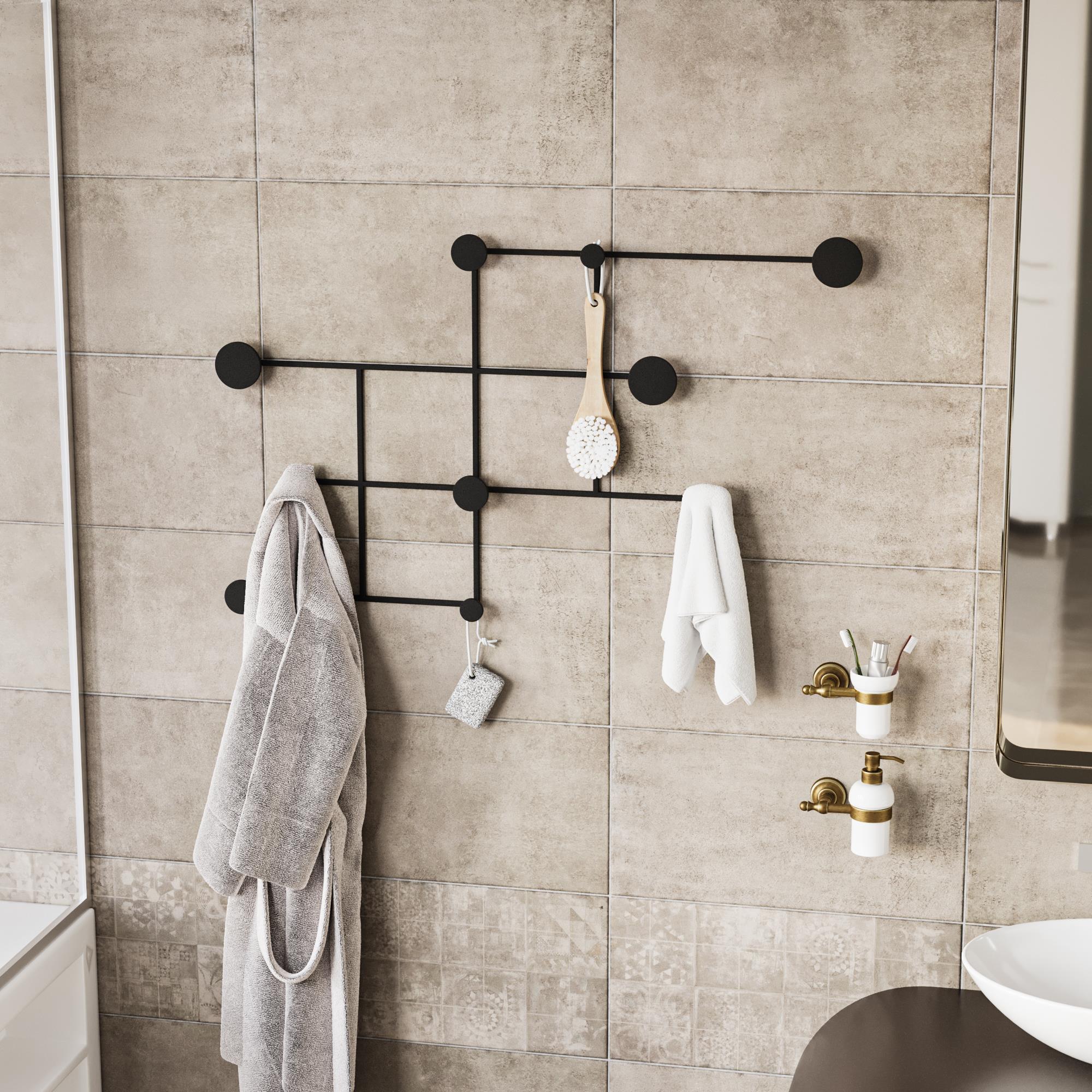 Mat Siyah,Dekoratif Metal Duvar Askısı Modern Tasarım Antre Banyo Hol Portmanto Askılığı,AMT-001