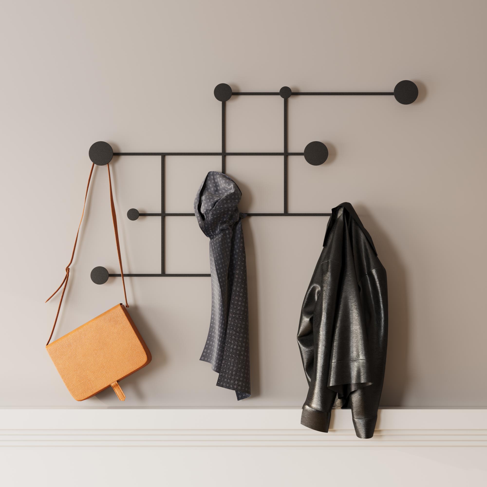 Mat Siyah,Dekoratif Metal Duvar Askısı Modern Tasarım Antre Banyo Hol Portmanto Askılığı,AMT-001