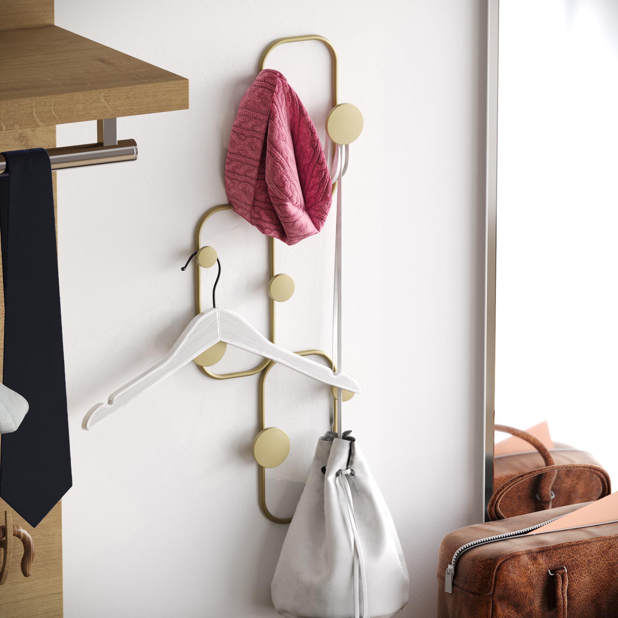 Altın Gold,Dekoratif Metal Duvar Askısı Modern Tasarım Antre Banyo Hol Portmanto Askılığı,AMT-011-A