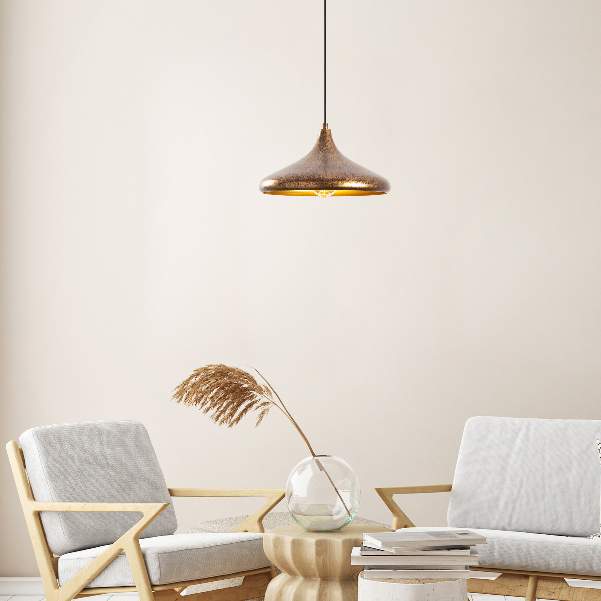Metal Sıvama Tekli Sarkıt Vintage Gold Barek-11545