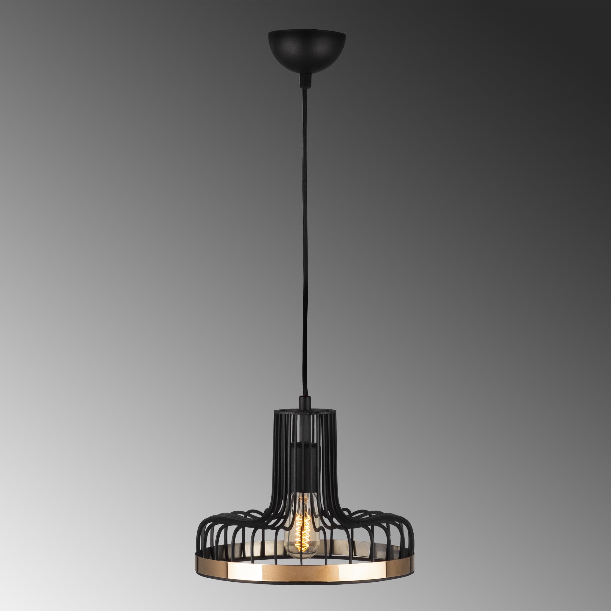 Beyso Tekli Tel Sarkıt Avize Siyah, Modern Dekoratif Metal Lamba BEYSOR-MR-773