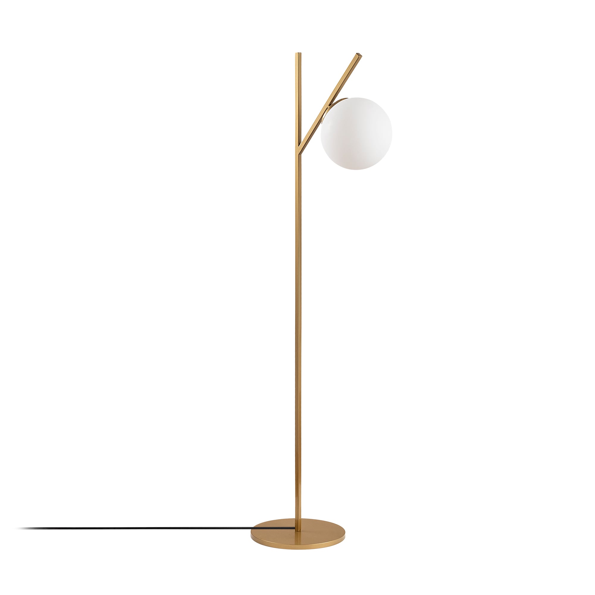 Camlı Tekli Lambader Parlak Gold Fork-13028