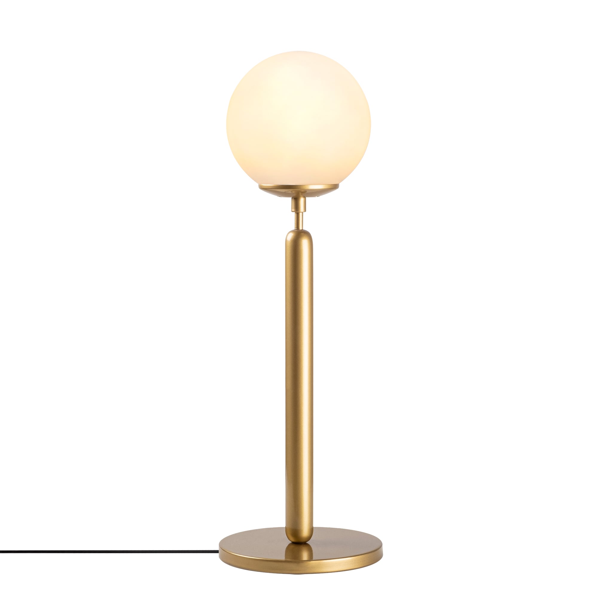 Eskitme Beyaz Camlı Metal Masa Lambası Küre Glop Başlık E14 Duy Modern Salon Abajur,KING-11463
