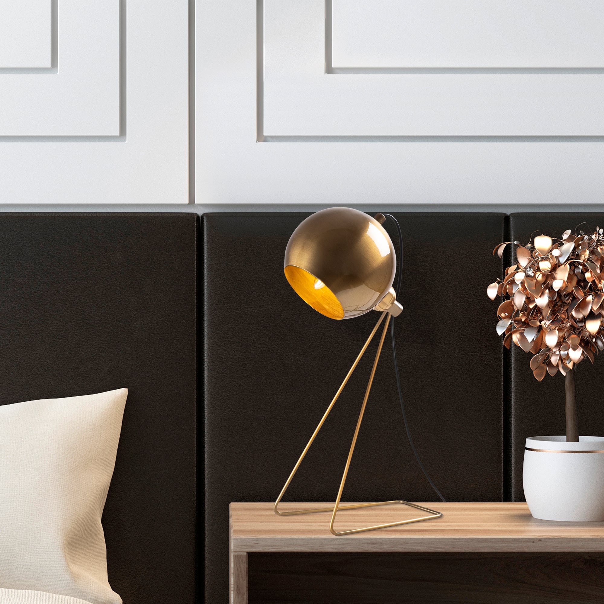 Metal Sıvama Tekli Masa Lambası Eskitme Mıxed-11495