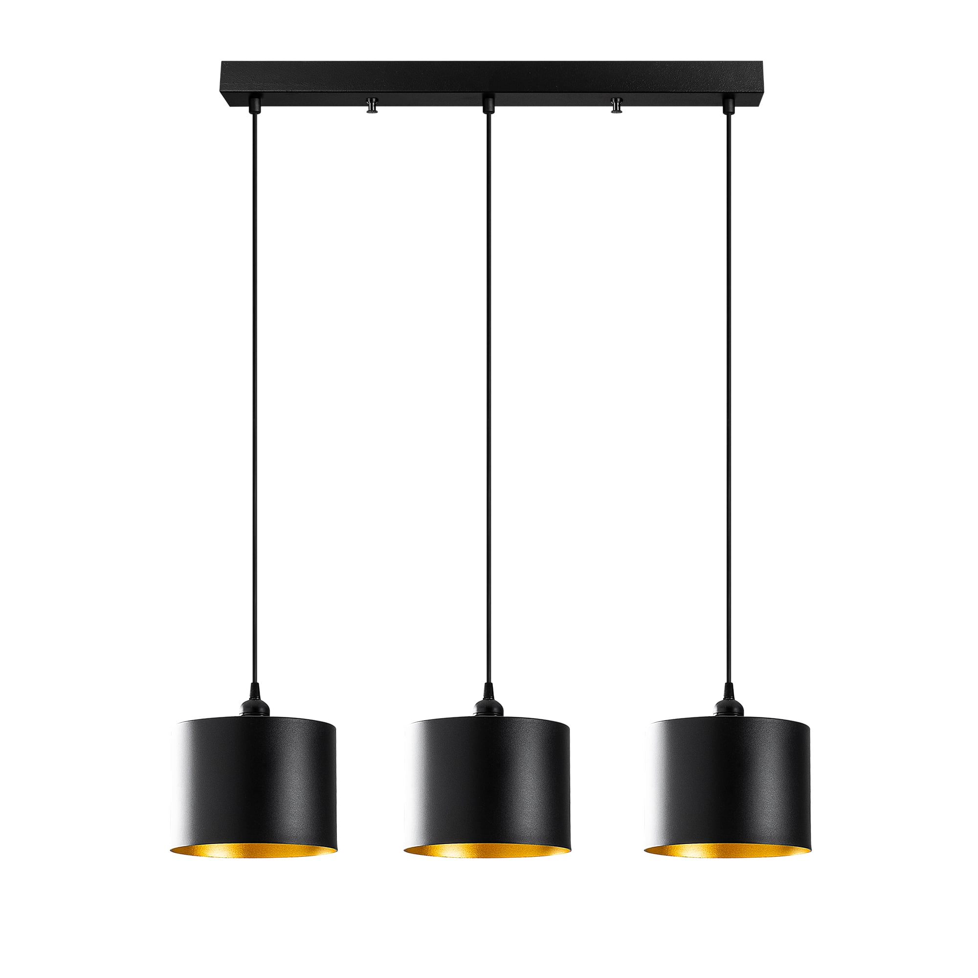 Metal Sıvama 3Lü Sıralı Sarkıt Pütürlü Siyah Duz-195Black-2