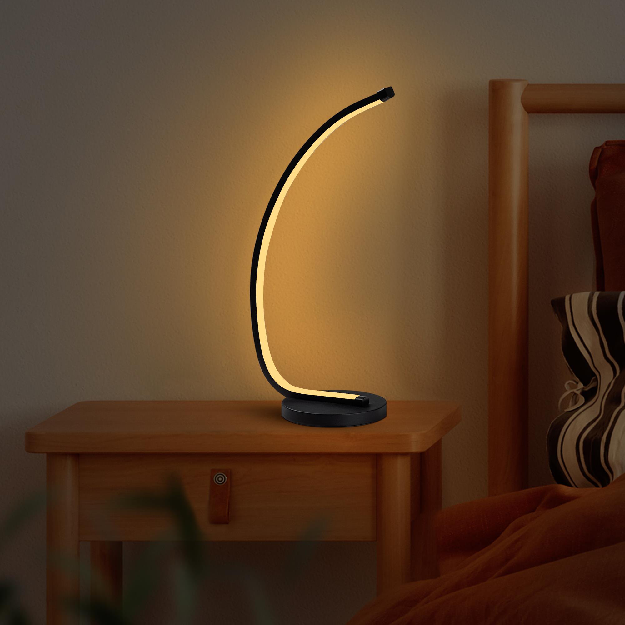 LedLi Masa Lambası Pütürlü Siyah Bevel-13321