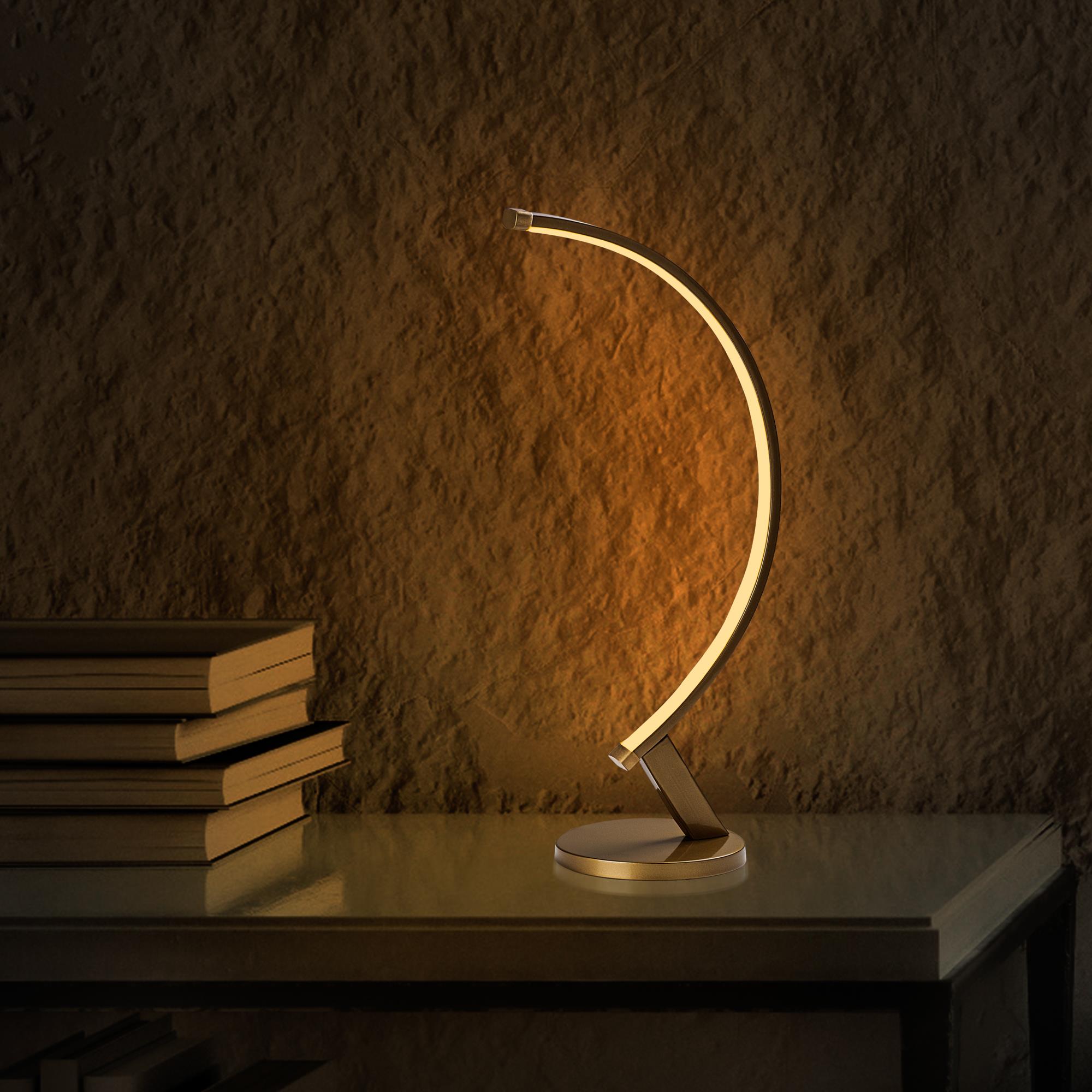 LedLi Masa Lambası Parlak Gold Bevel-13324