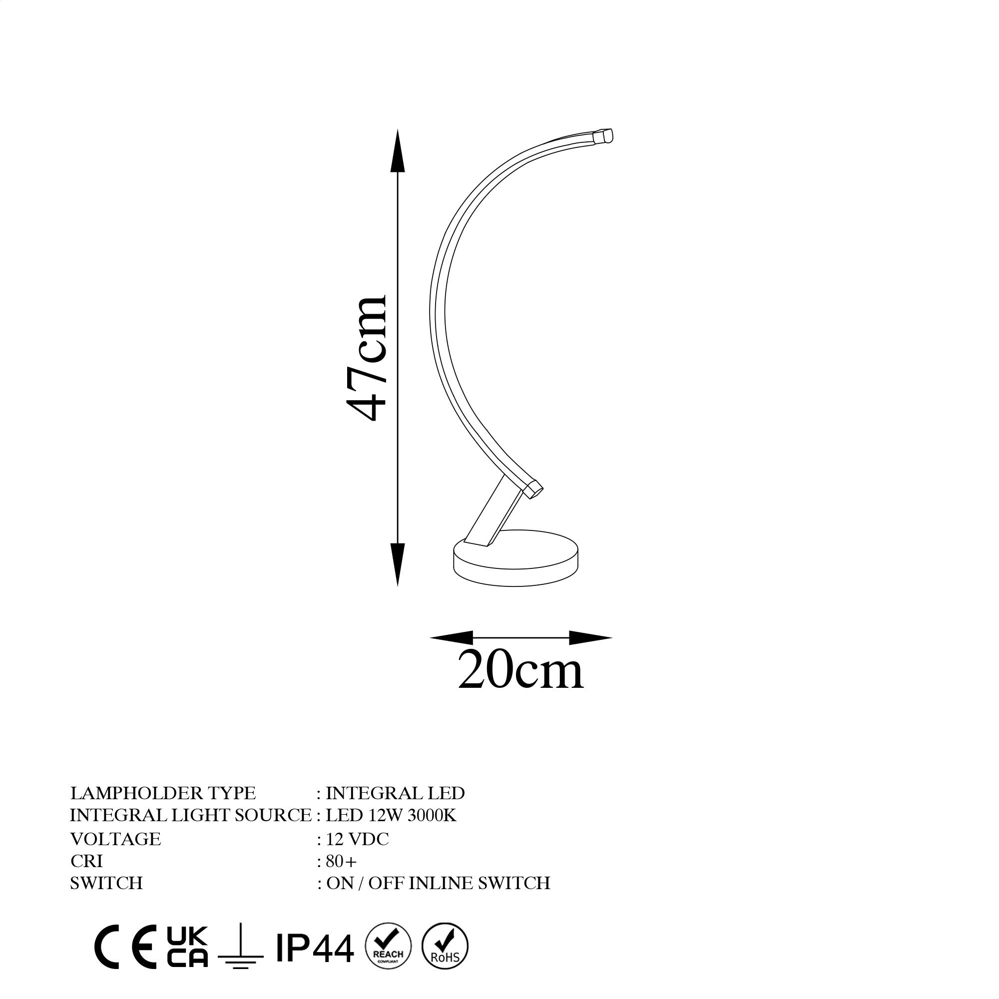 LedLi Masa Lambası Parlak Gold Bevel-13324