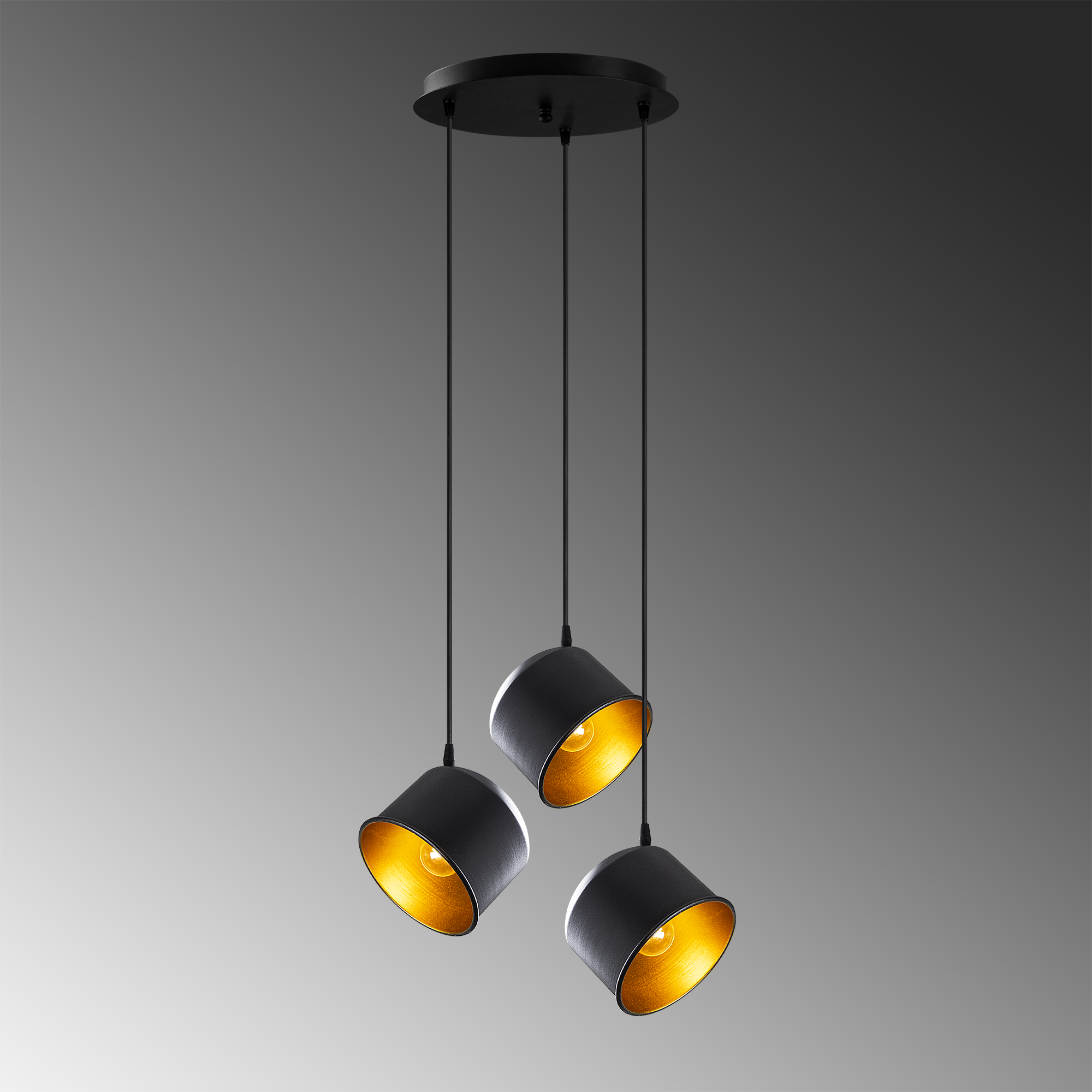 Metal Sıvama 3Lü Tepsi Sarkıt Pütürlü Siyah Fas-192Black-3