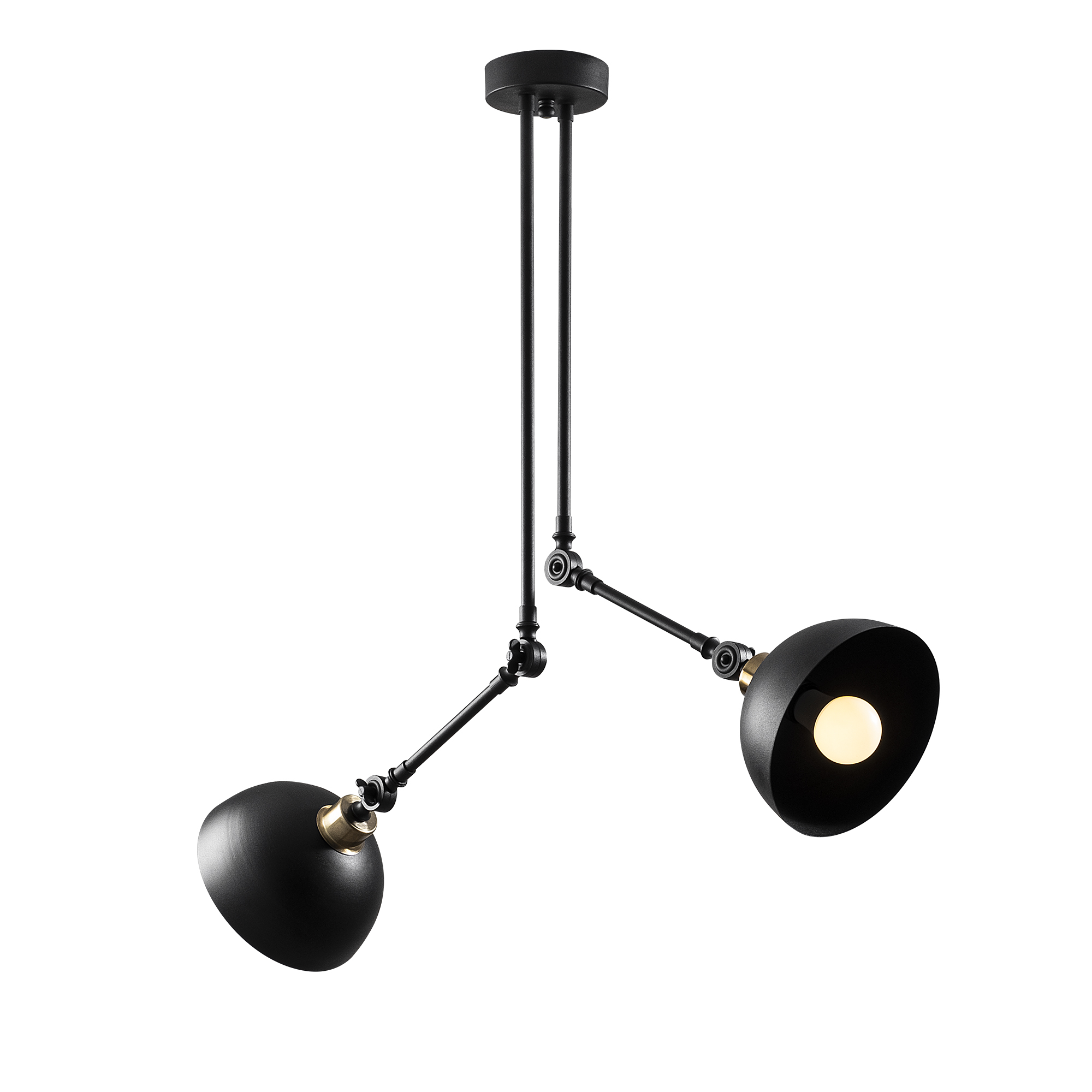 Metal Sıvama 2Li Avize Pütürlü Siyah Dram-Nua-1391