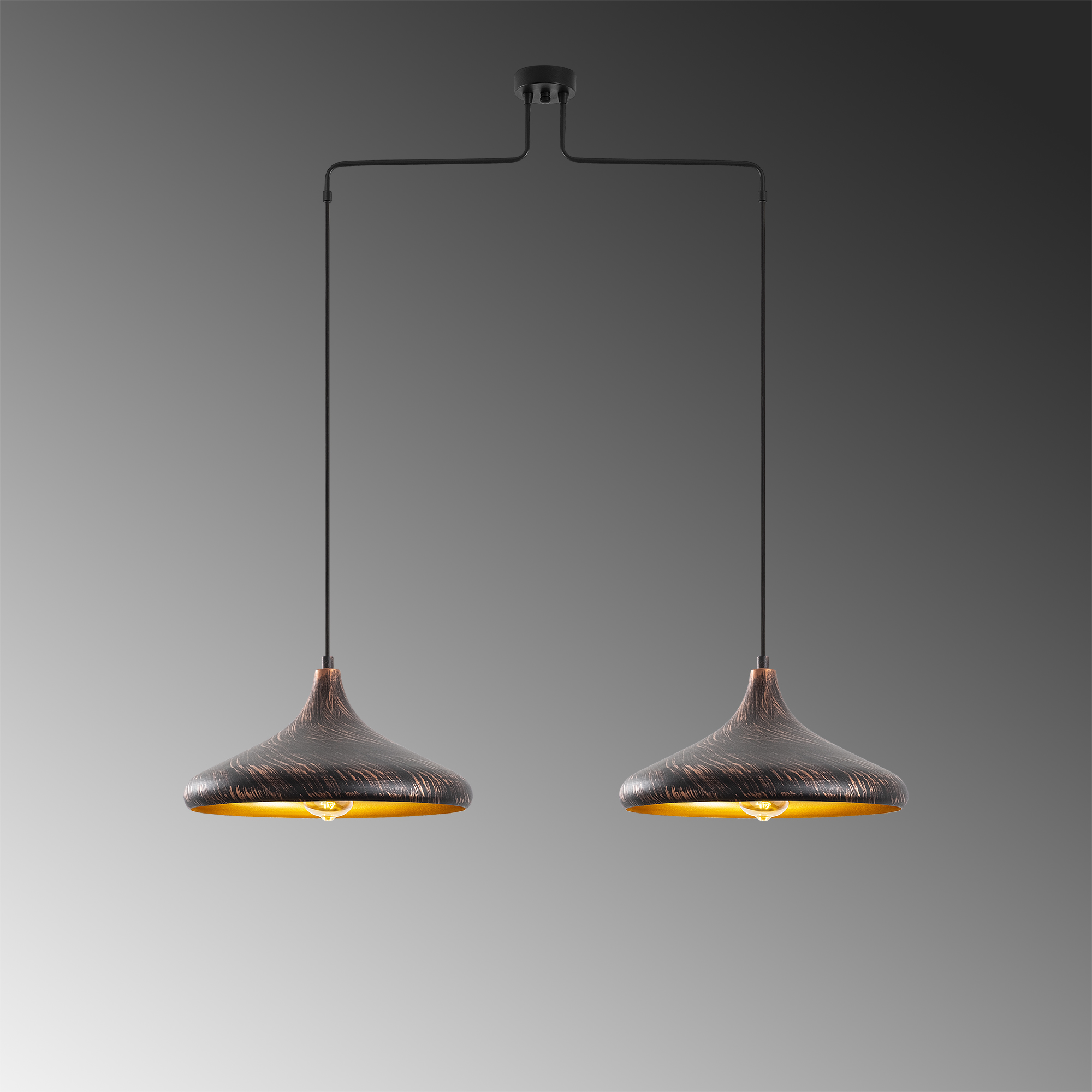 Metal Sıvama 2Li Kollu Sarkıt Vintage Gold Barek-11548
