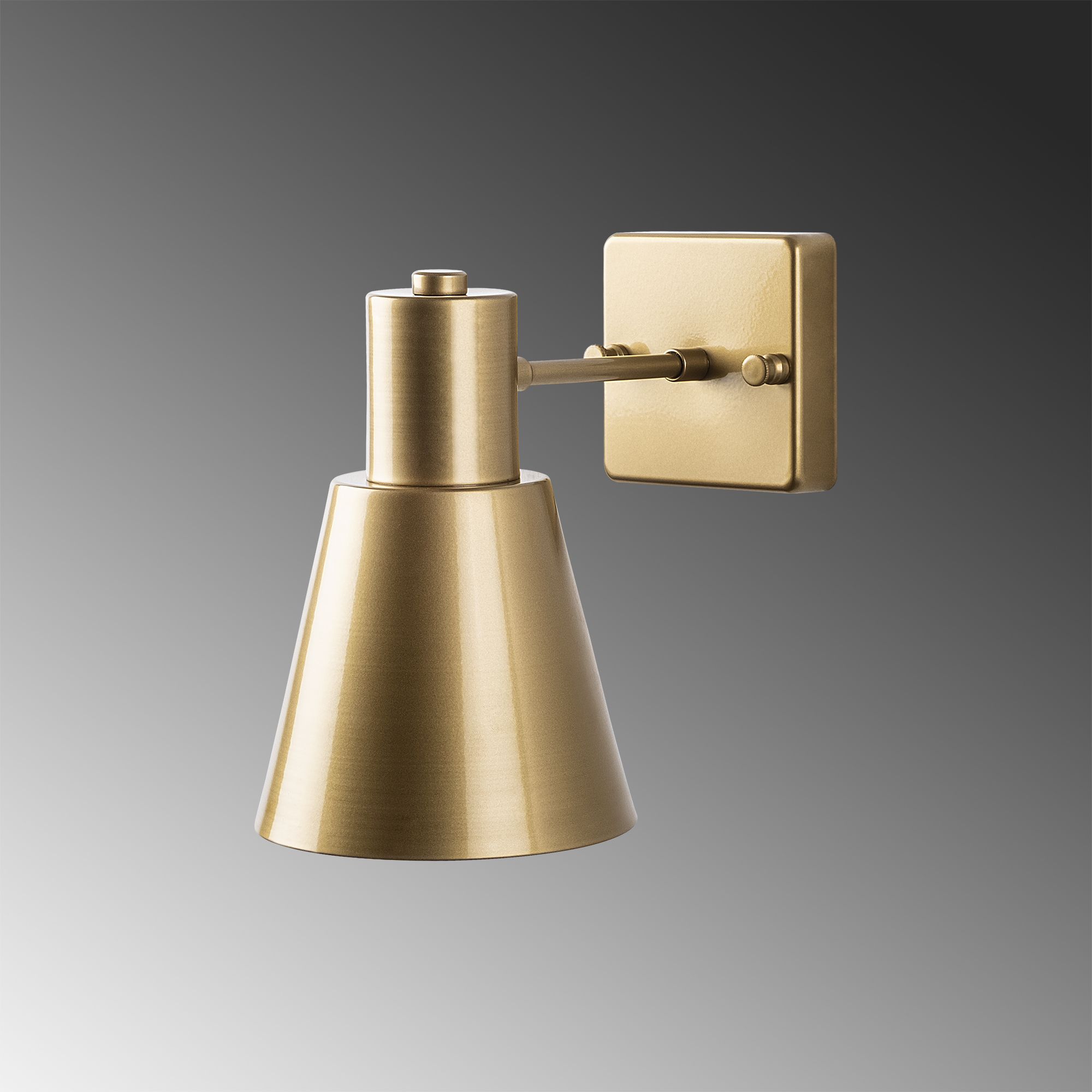 Metal Sıvama Tekli Aplik Parlak Gold Funnel-13091