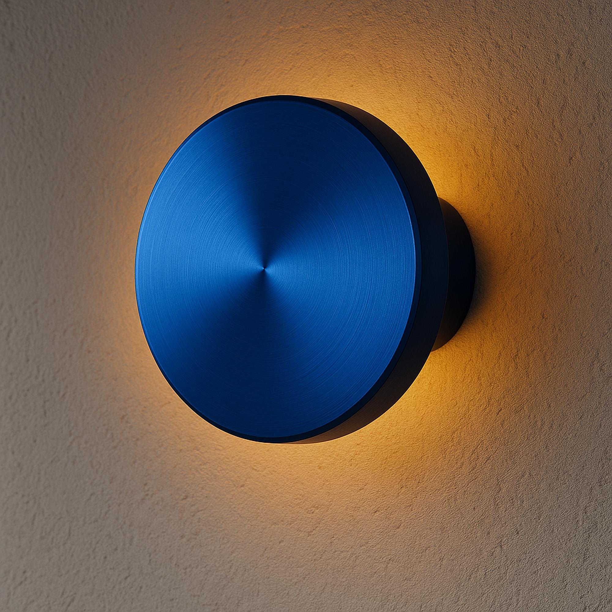 Aura Ledli Metal Sıvama Tekli Duvar Aplik Çap 12 cm,Metalik Mavi,Ambiyans Aydınlatma AURA-15520-S