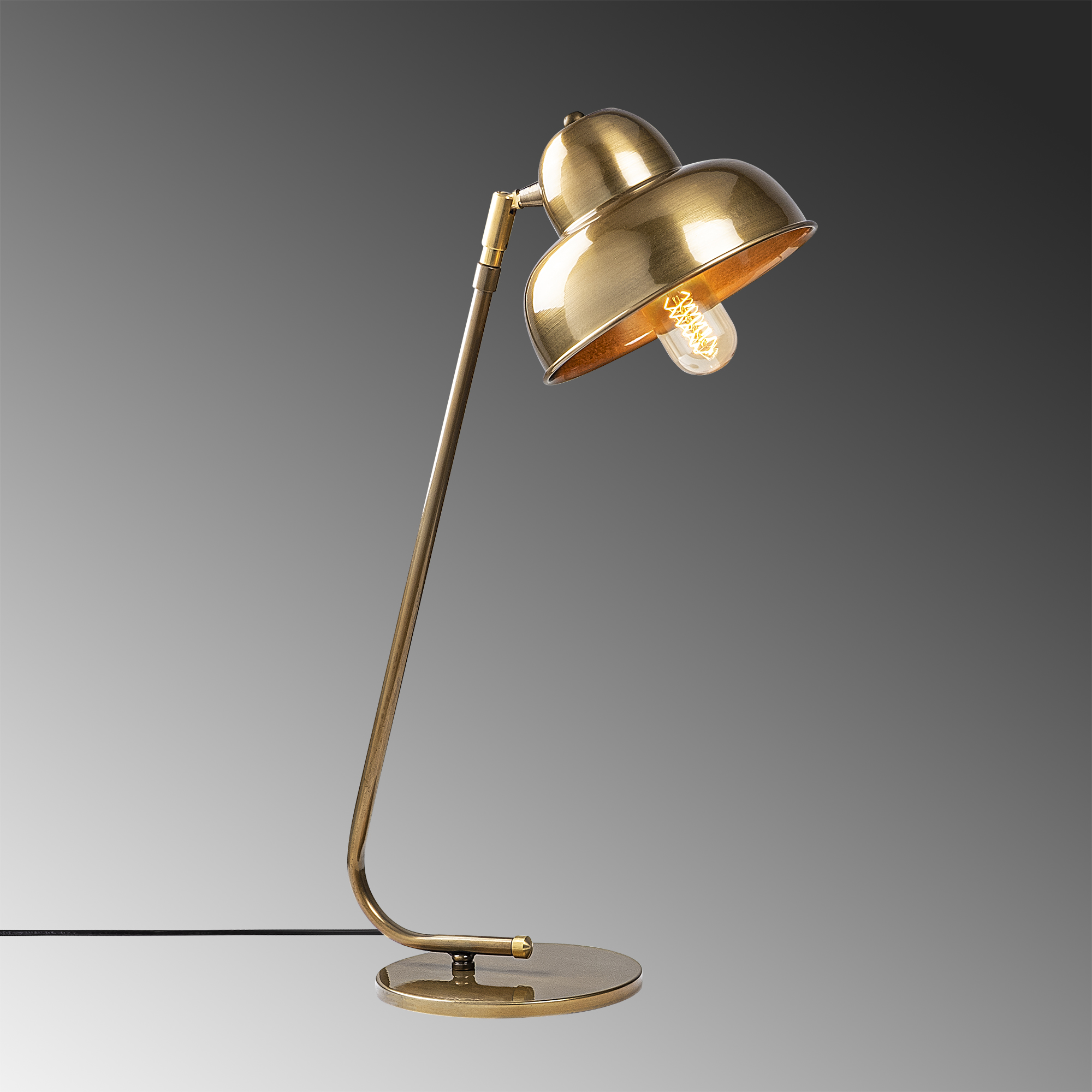 Metal Sıvama Tekli Masa Lambası Eskitme Gold Cakır-180Vıntage-Ml