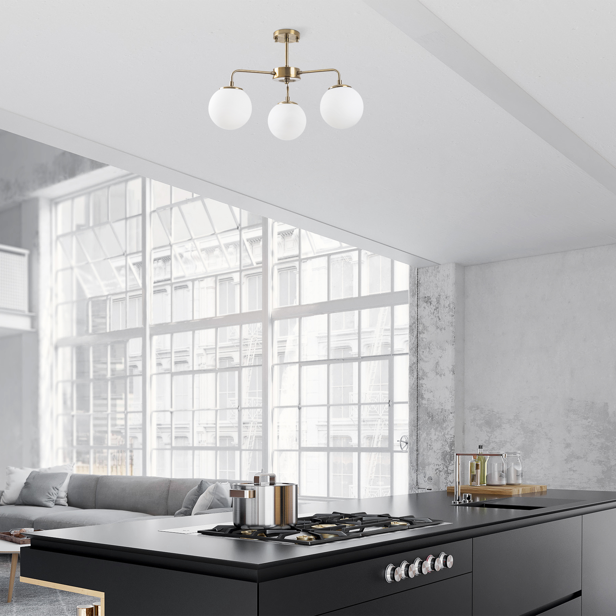 Camlı 3Lü Plafönyer Eskitme Vıran-10996