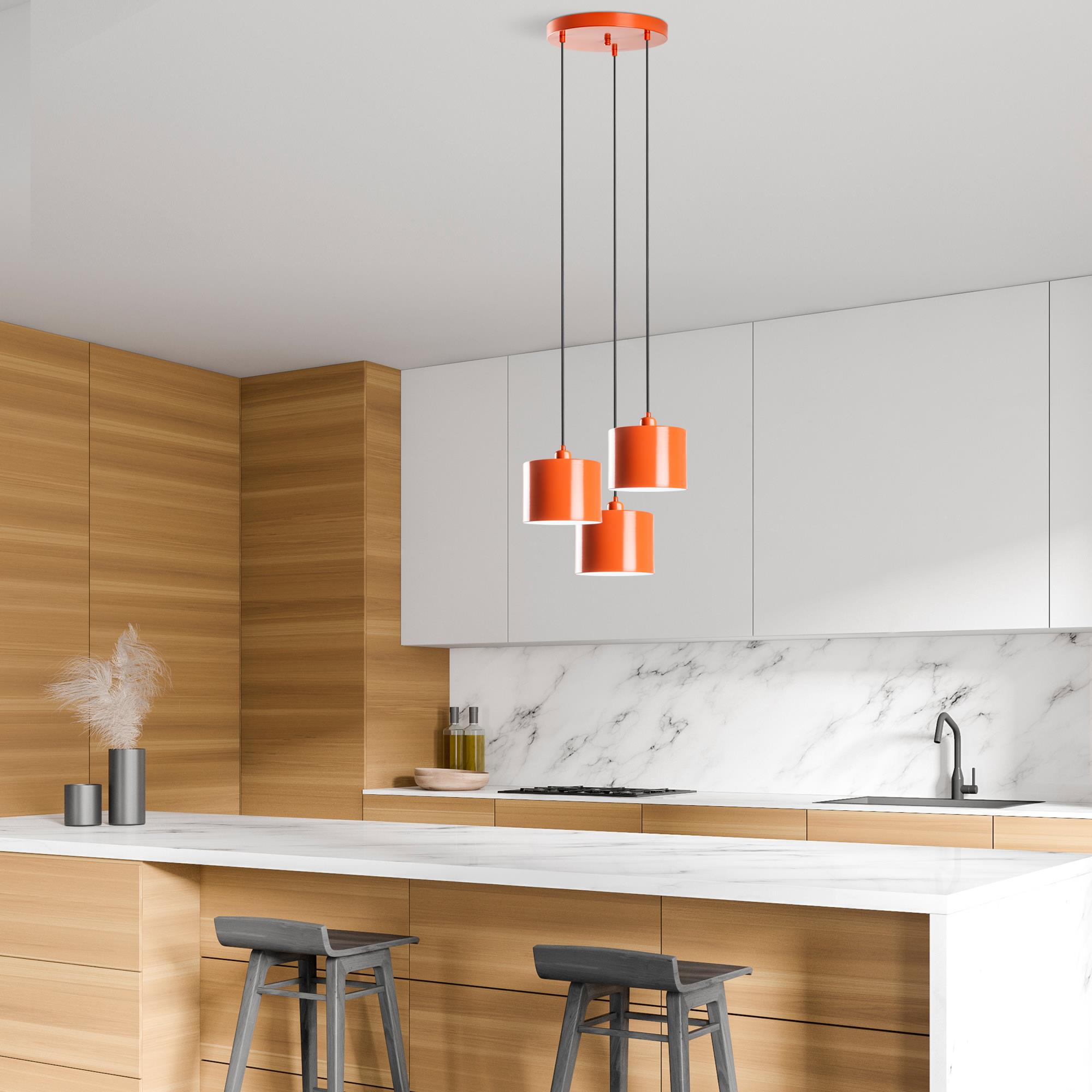 Metal Sıvama 3Lü Tepsi Sarkıt Orange Duz-195Orange-3