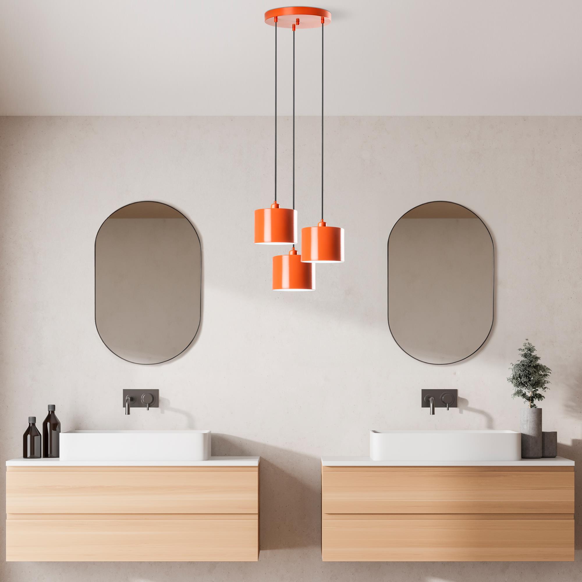 Metal Sıvama 3Lü Tepsi Sarkıt Orange Duz-195Orange-3