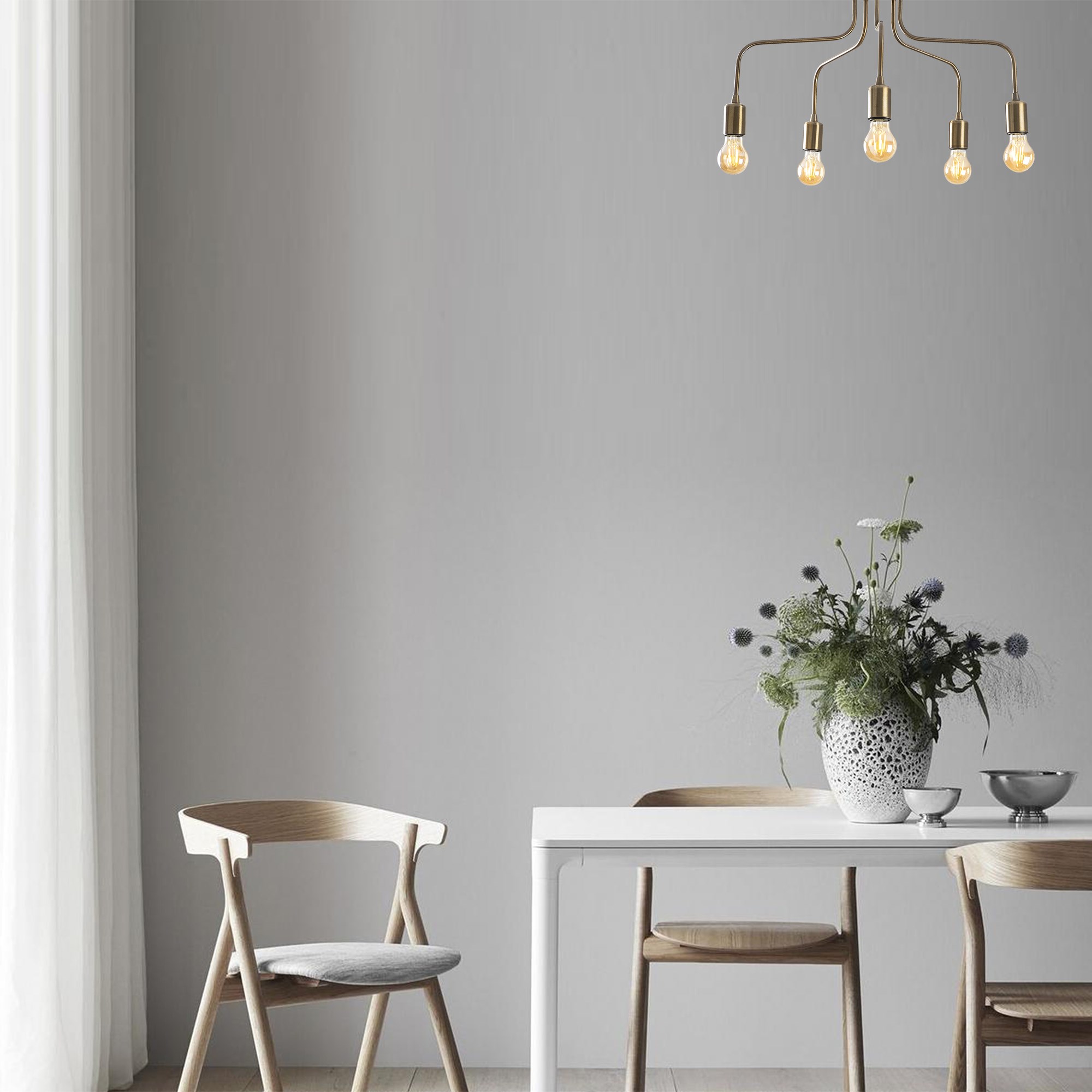 Rustik 5Li Plafönyer Eskitme Candelabra-Nua-1183