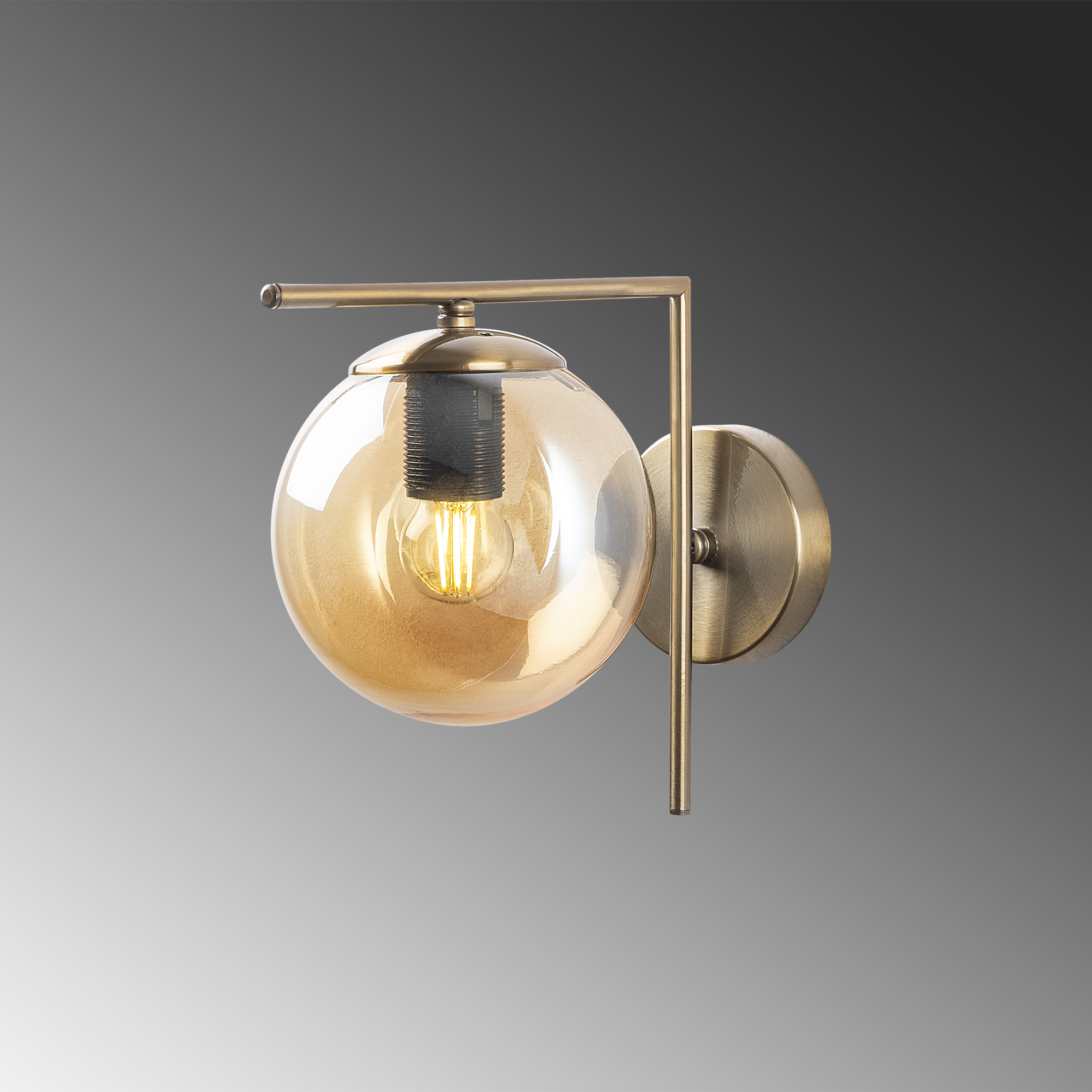 Camlı Tekli Aplik Parlak Gold Flos-7142