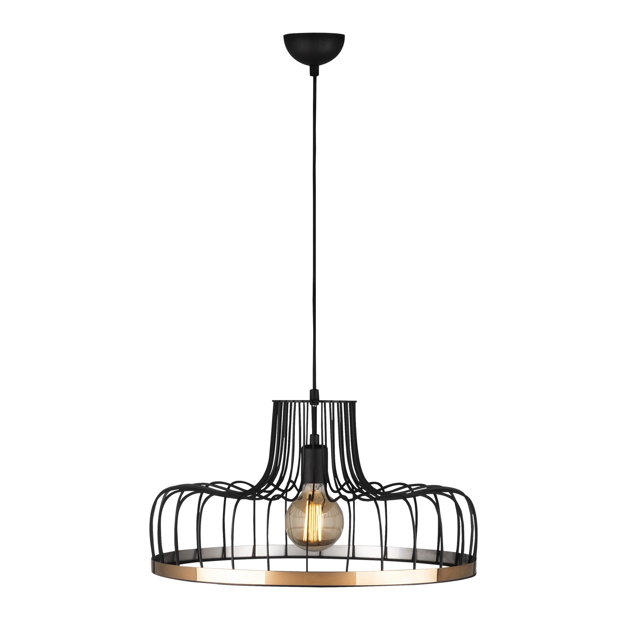 Beyso Tekli Tel Sarkıt Avize Siyah, Modern Dekoratif Metal Lamba BEYSOR-MR-769