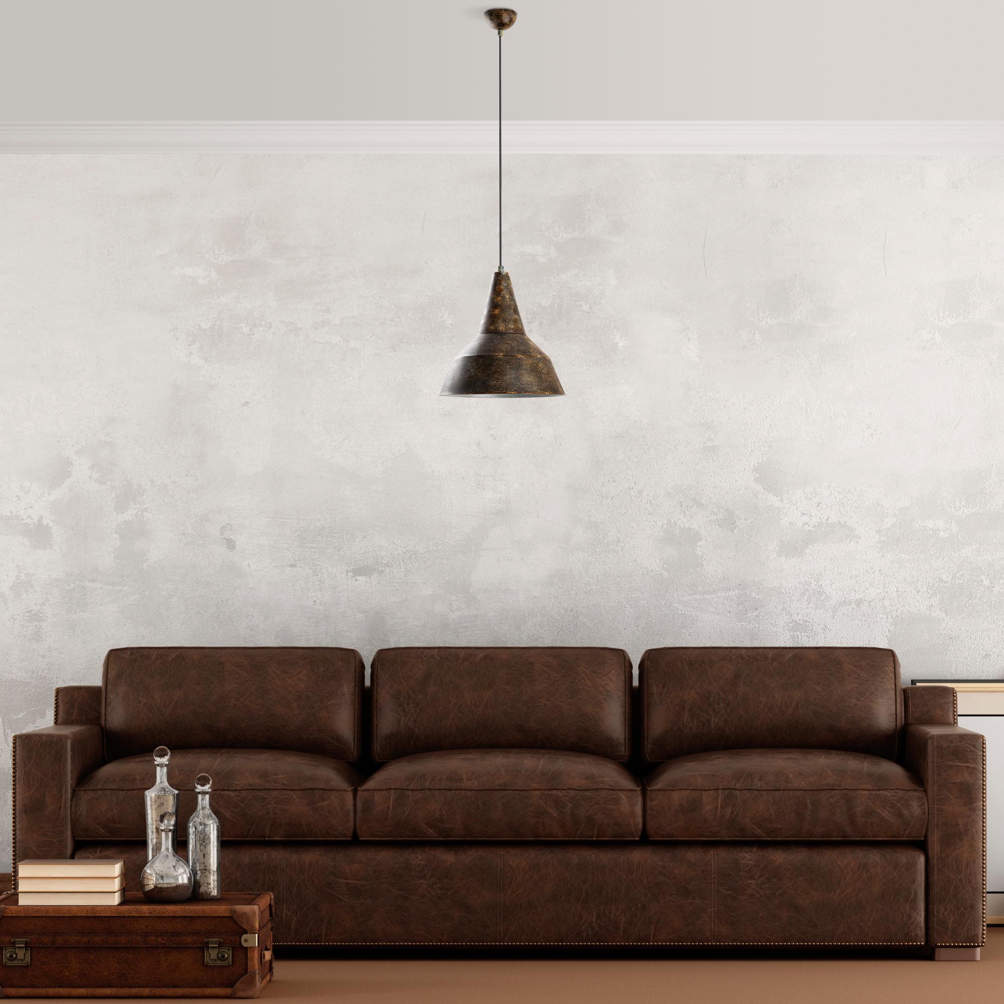 Retro Tekli Sarkıt Avize Patine, Modern Dekoratif Metal Sıvama Tavan Aydınlatma SAGLAM-3728-RETRO