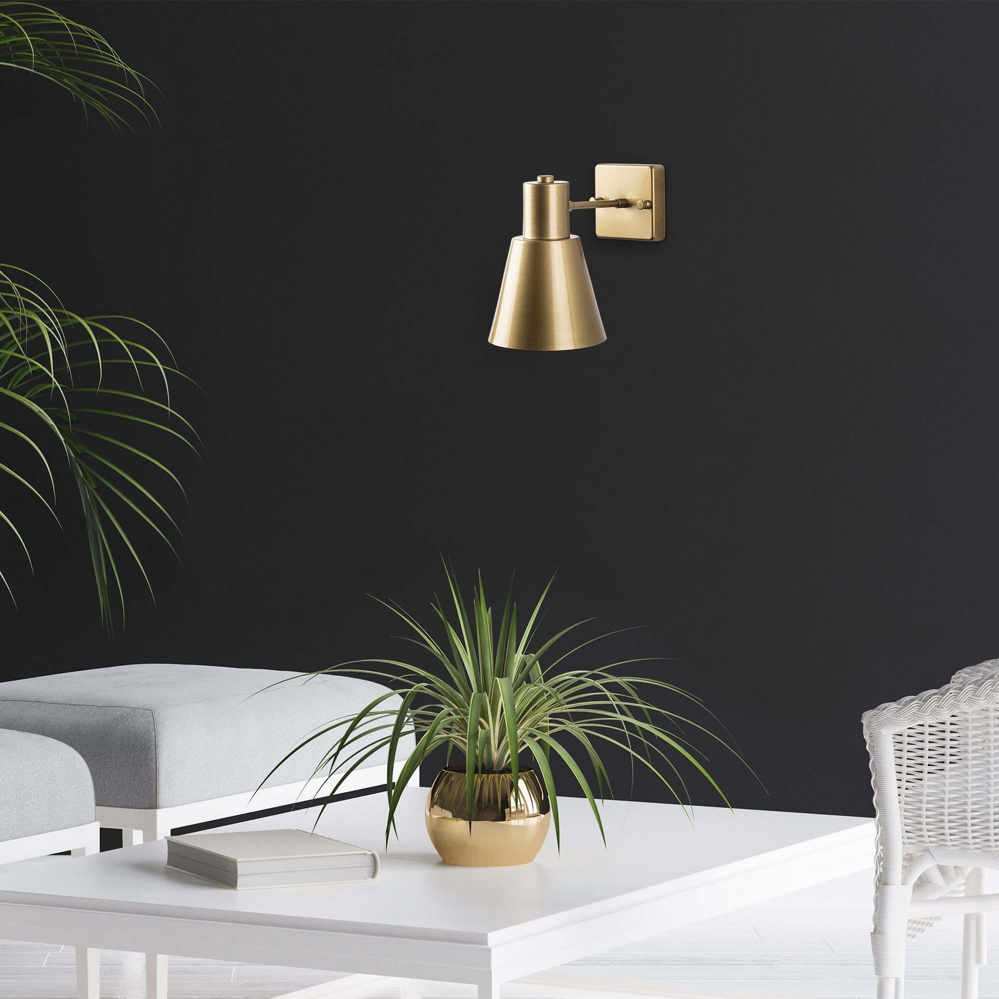 Metal Sıvama Tekli Aplik Parlak Gold Funnel-13091