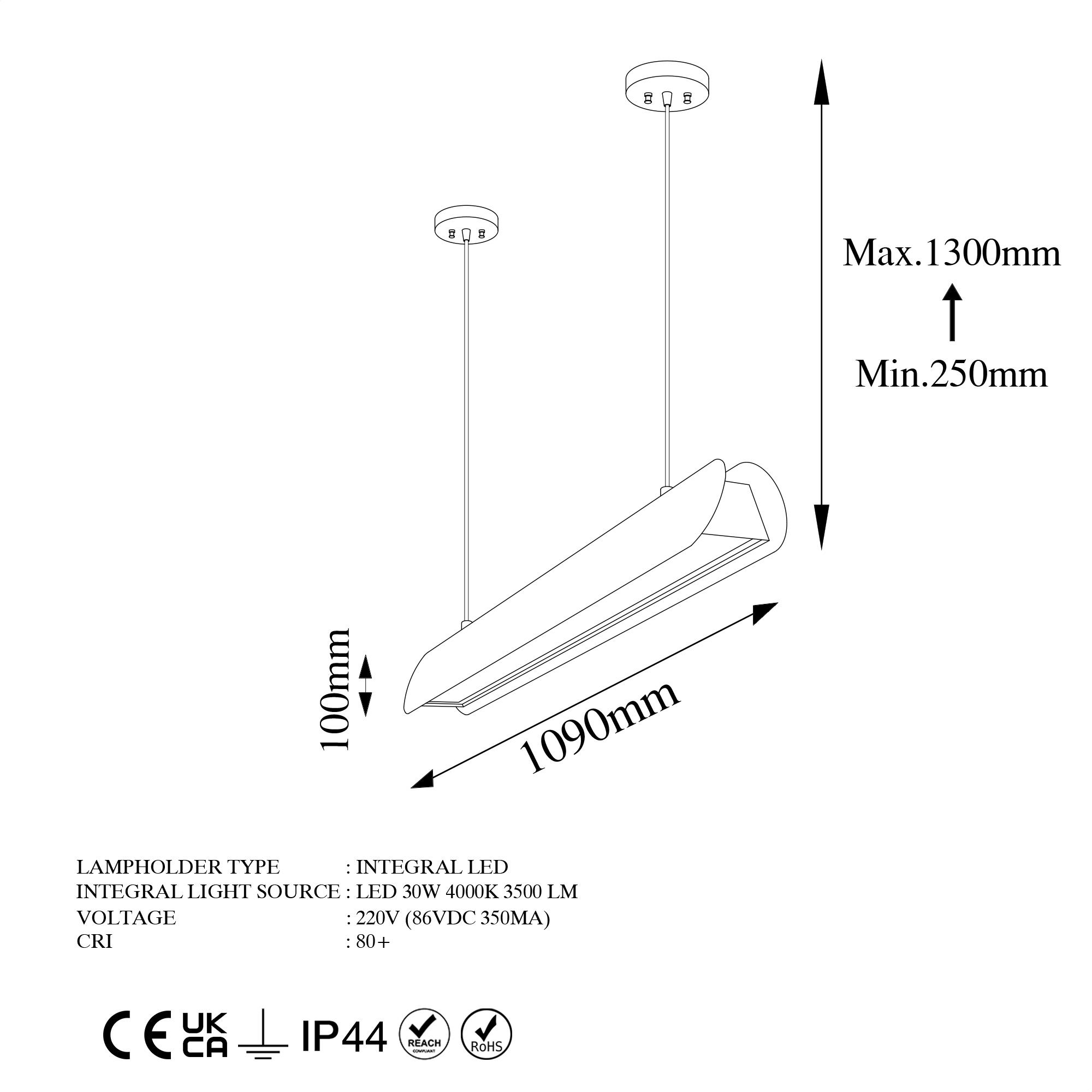 LedLi Linear Sarkıt Pütürlü Beyaz Ens-13457
