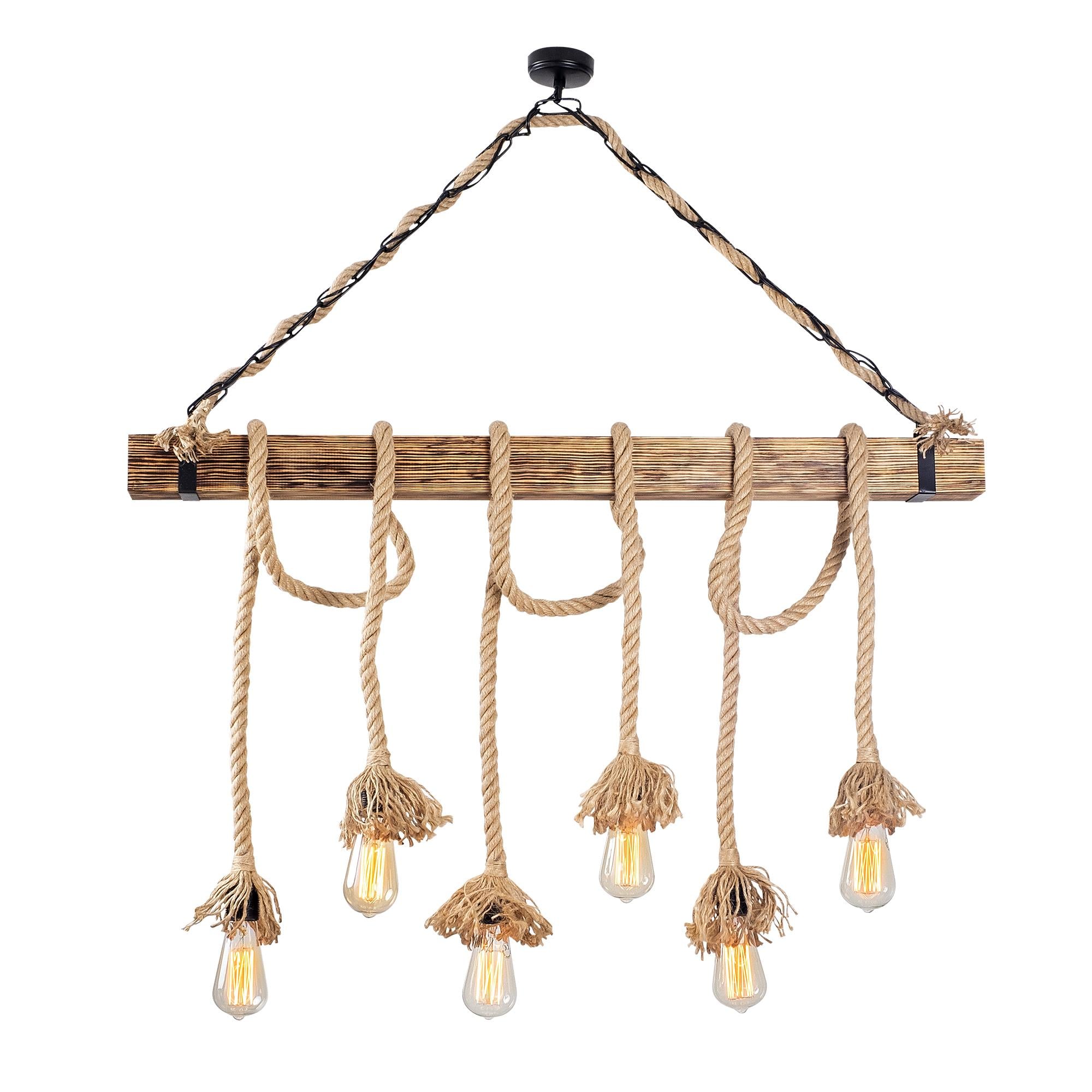 Ahşap 6Lı Avize Natural Ahşap Erebos-104