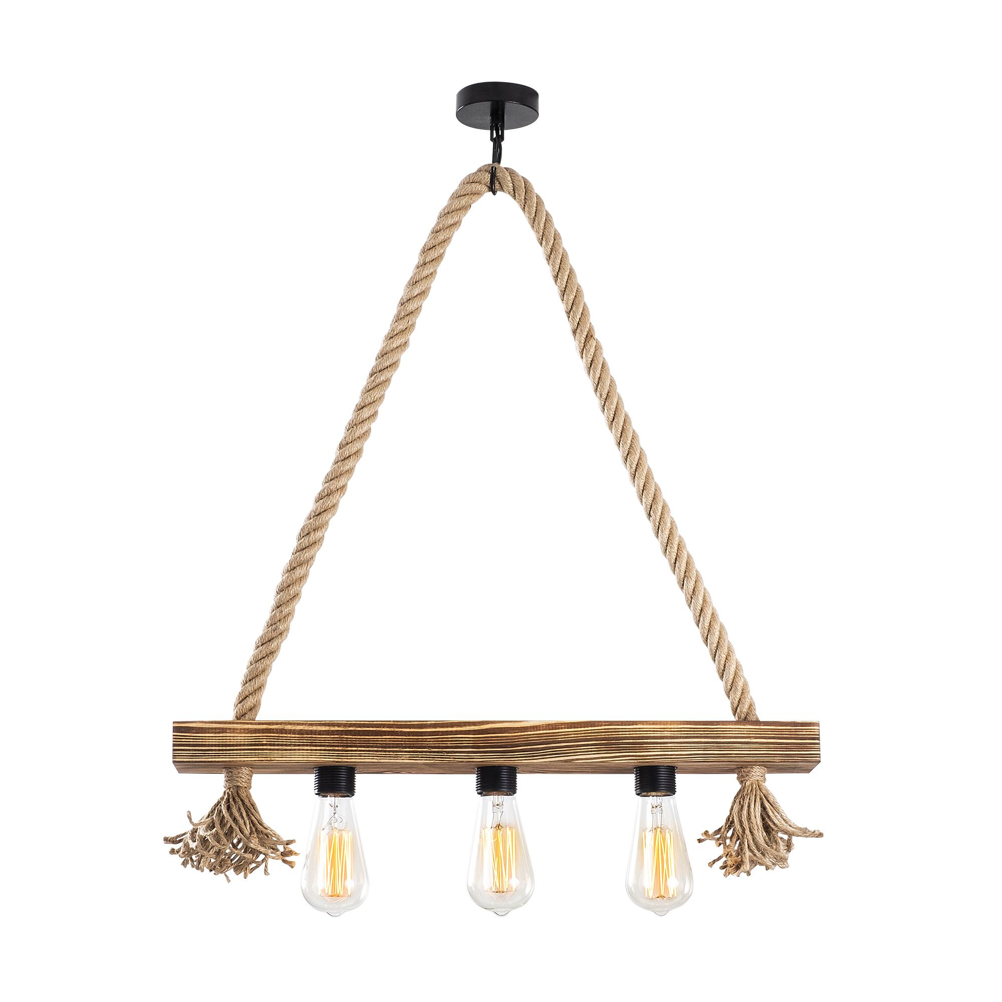 Ahşap 3Lü Avize Natural Ahşap Erebos-105