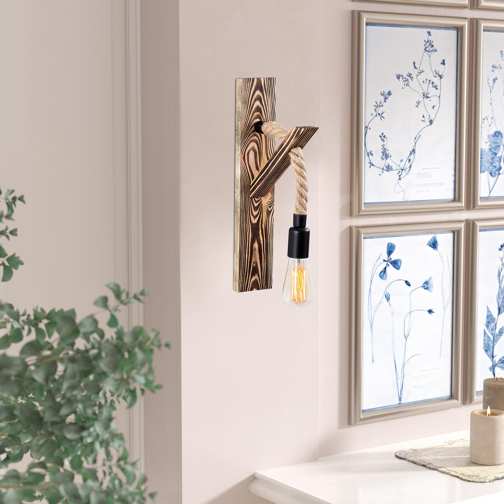 Ahşap Tekli Aplik Natural Ahşap Erebos-114