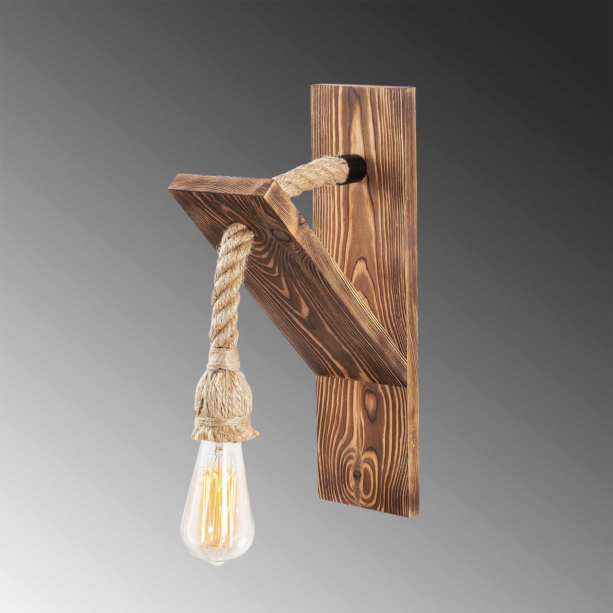 Ahşap Tekli Aplik Natural Ahşap Erebos-115