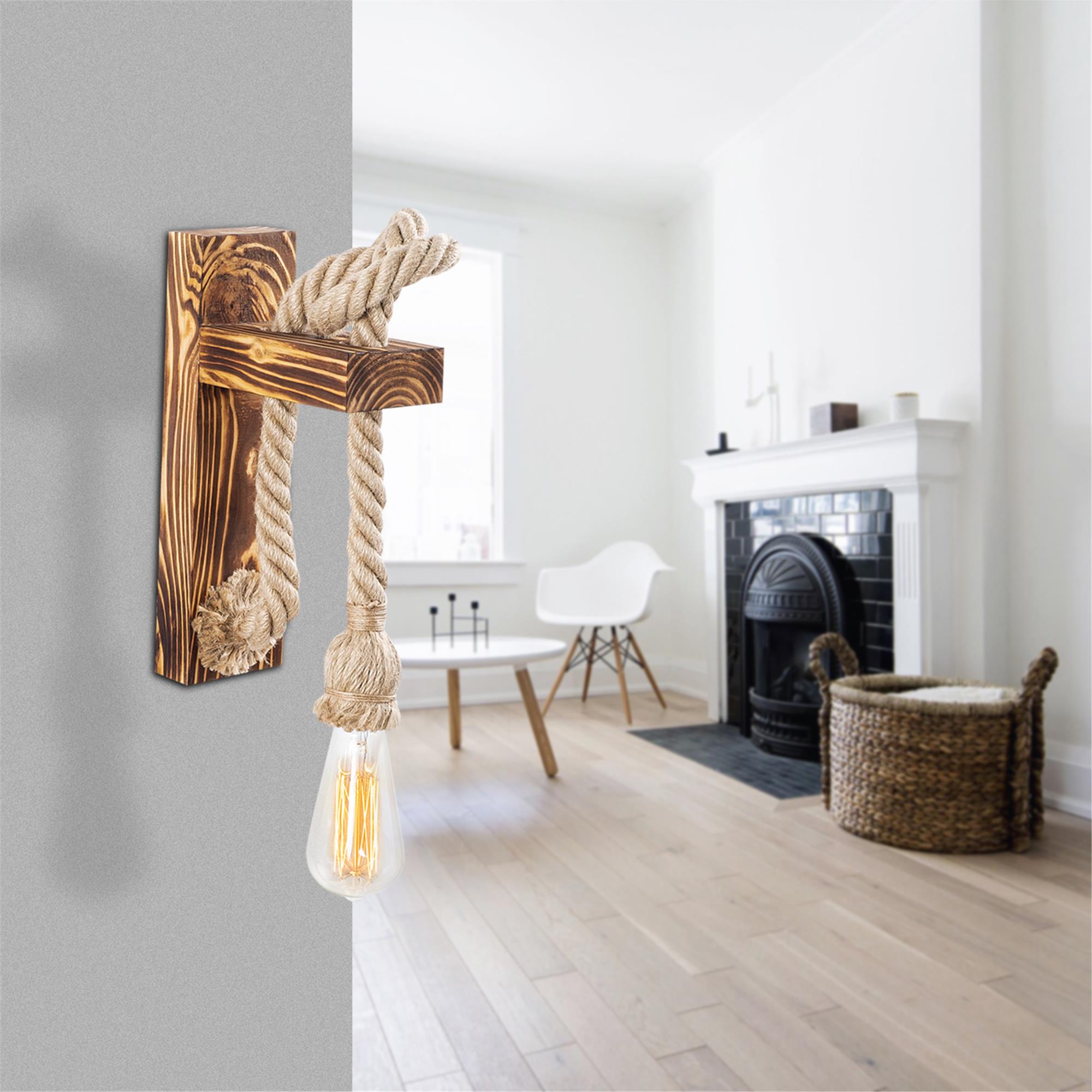 Ahşap Tekli Aplik Natural Ahşap Erebos-119