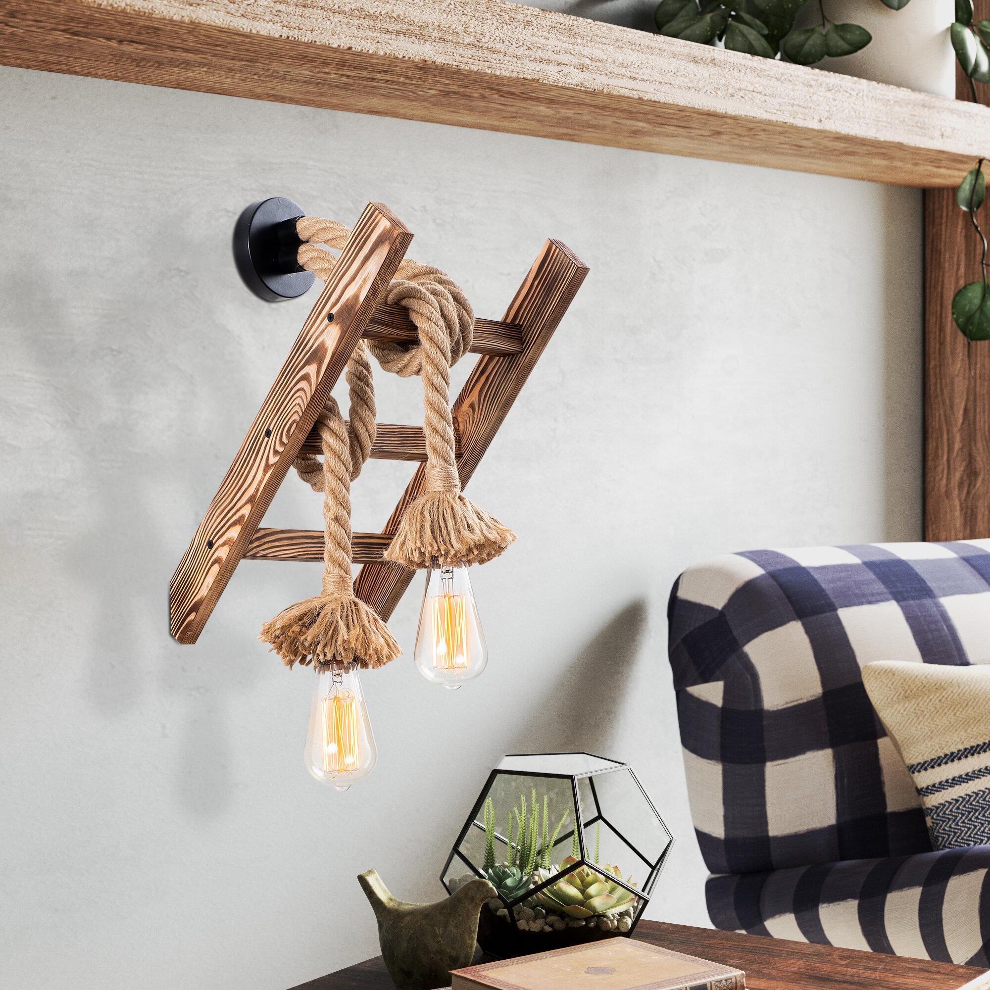Ahşap 2Li Aplik Natural Ahşap Erebos-120