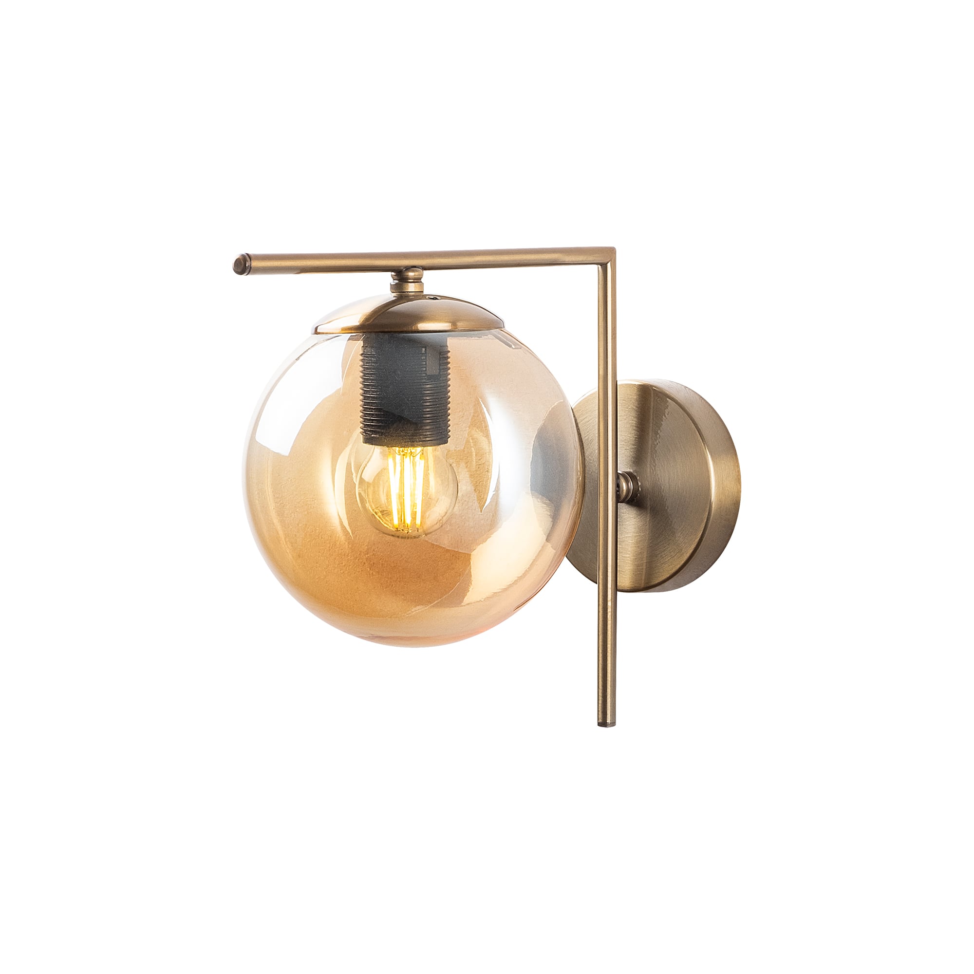 Camlı Tekli Aplik Parlak Gold Flos-7142