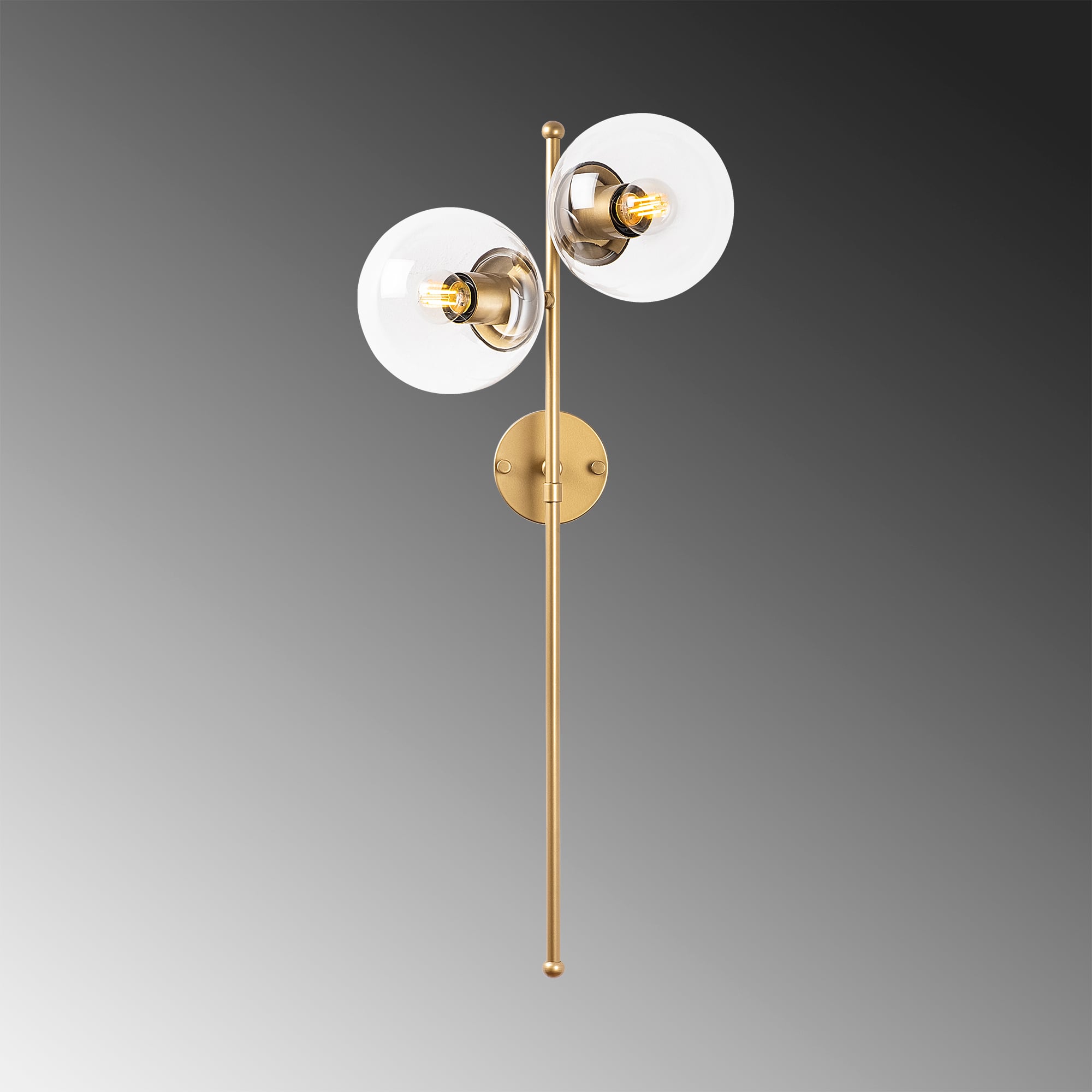 Camlı 2Li Aplik Parlak Gold Fazlı-10405