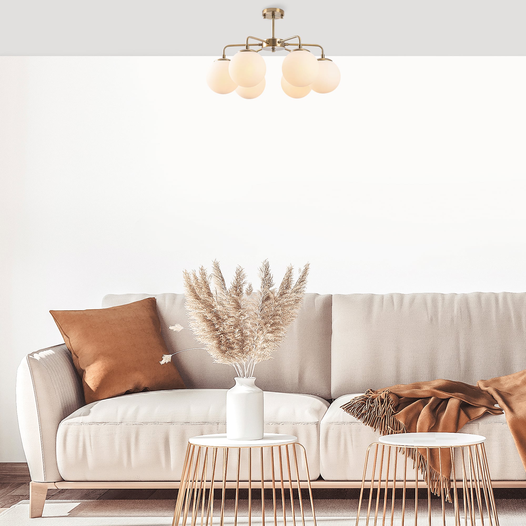 Camlı 6Lı Plafönyer Eskitme Vıran-11016