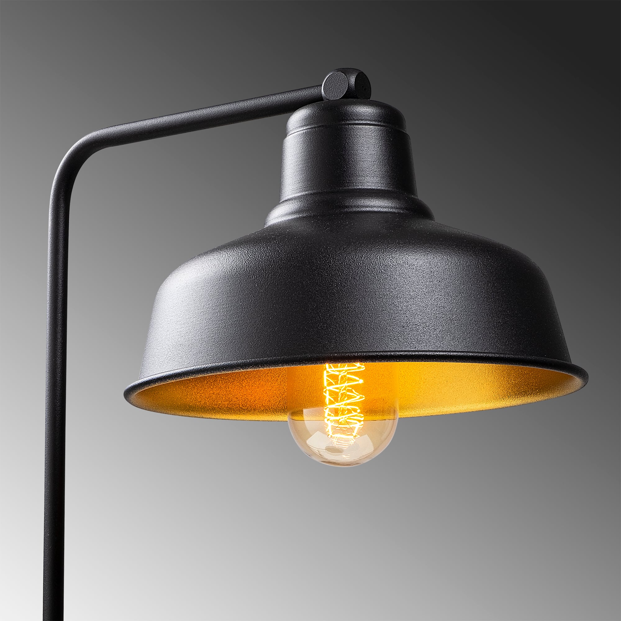 Metal Sıvama Tekli Masa Lambası Pütürlü Siyah Mematı-181Black-Ml