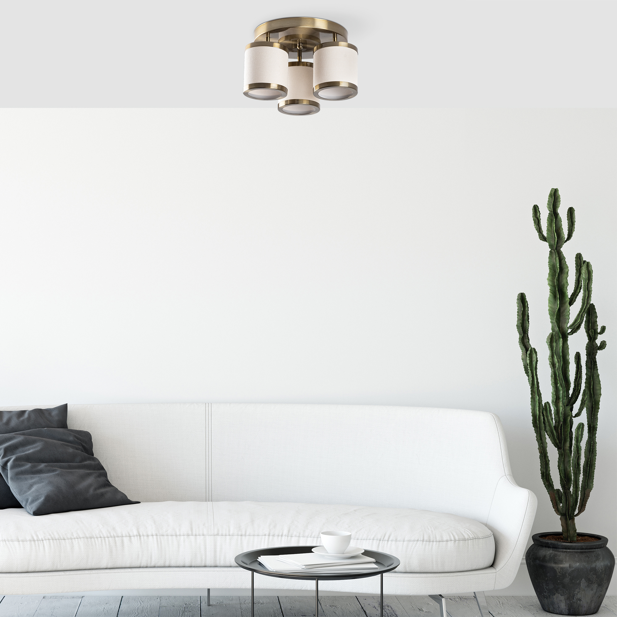 Abajur Başlıklı 3Lü Plafönyer Eskitme Way-11625