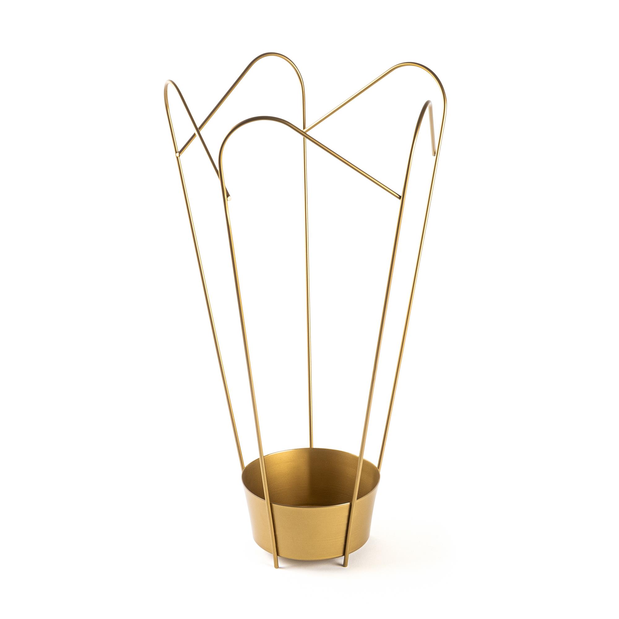 Altın Gold Metal Dekoratif Şemsiyelik Modern Tasarım Antre Ofis Şemsiye Standı,SMS-009