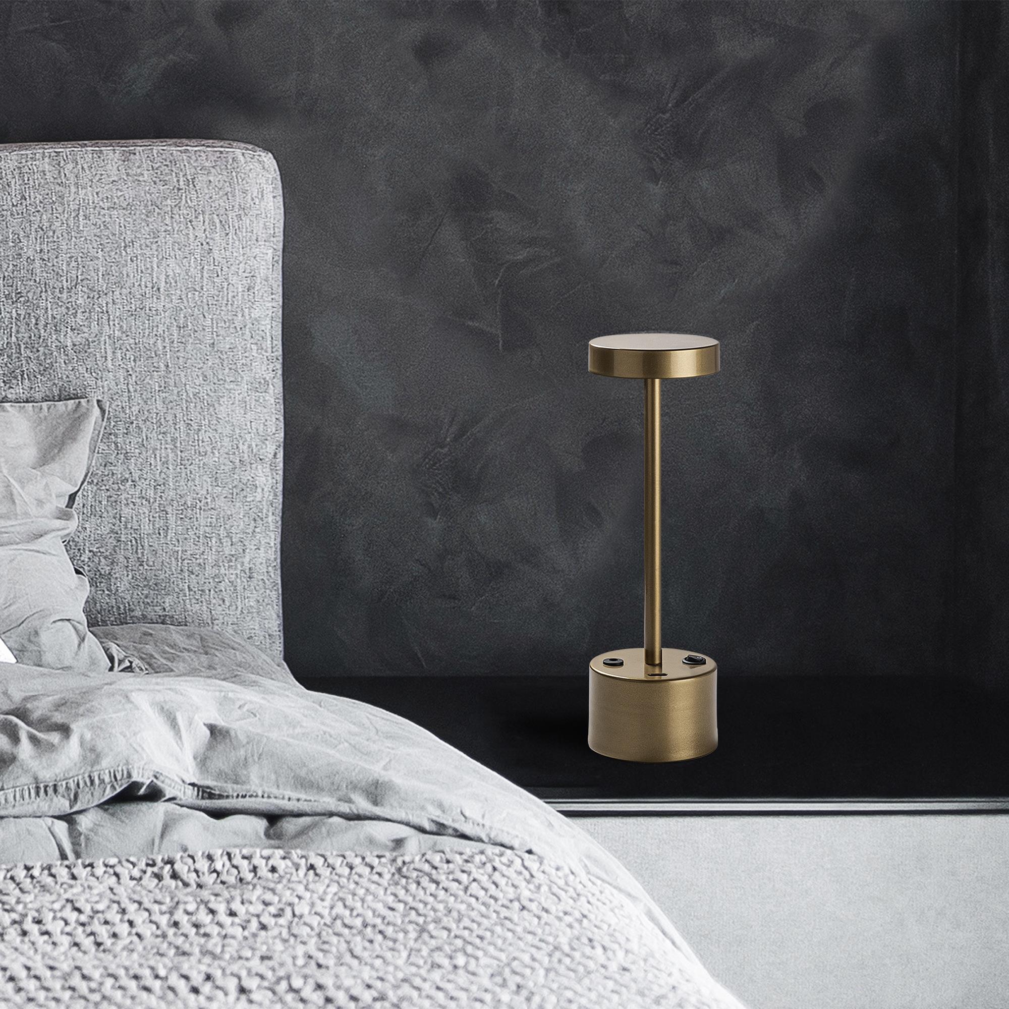 LedLi Şarjlı Masa Lambası Parlak Gold Keyf-13393