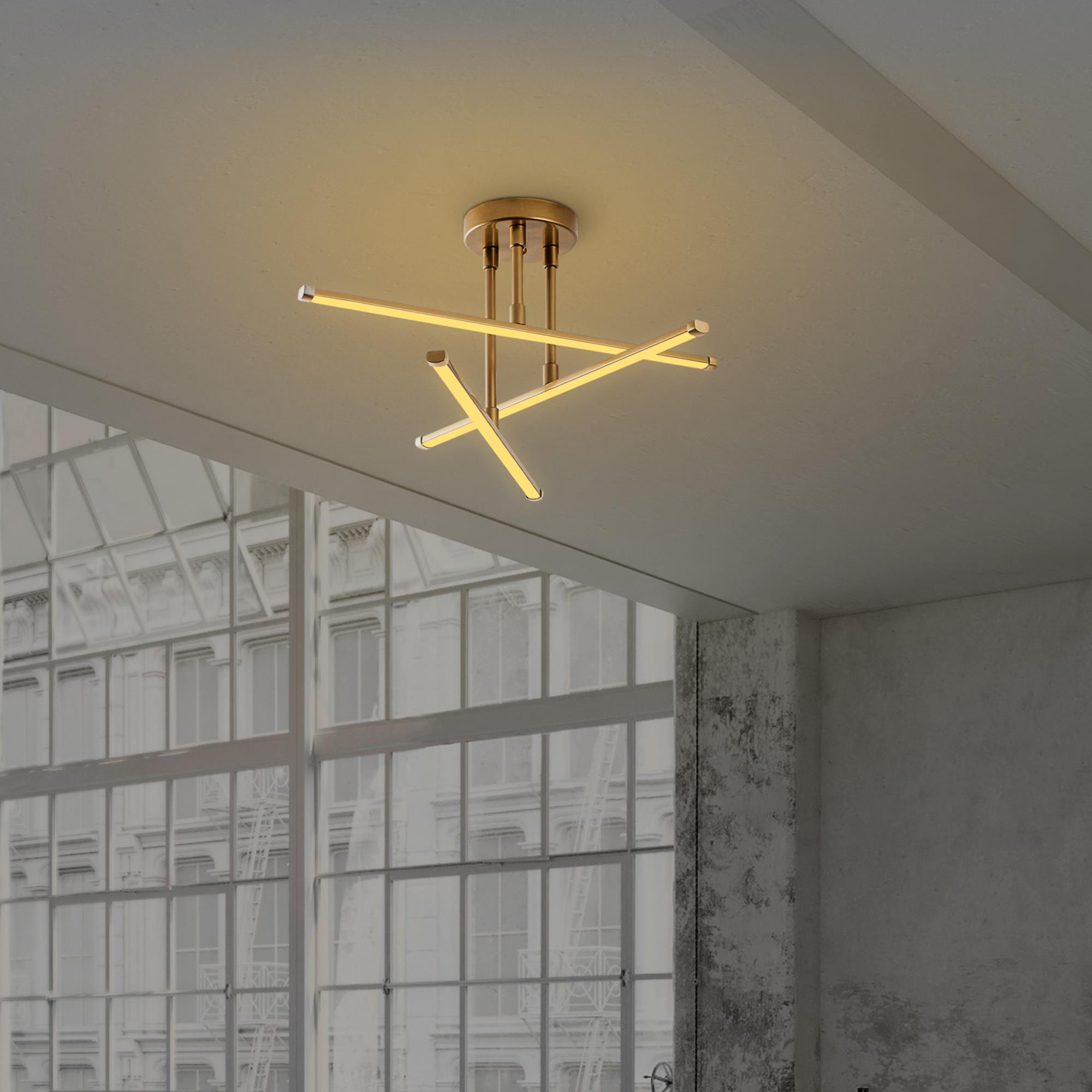 LedLi Avize Parlak Gold Ledflower-13650