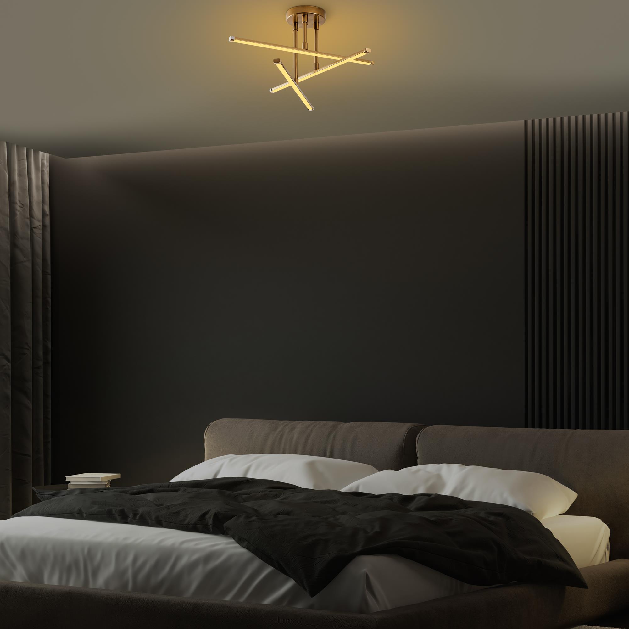 LedLi Avize Parlak Gold Ledflower-13650