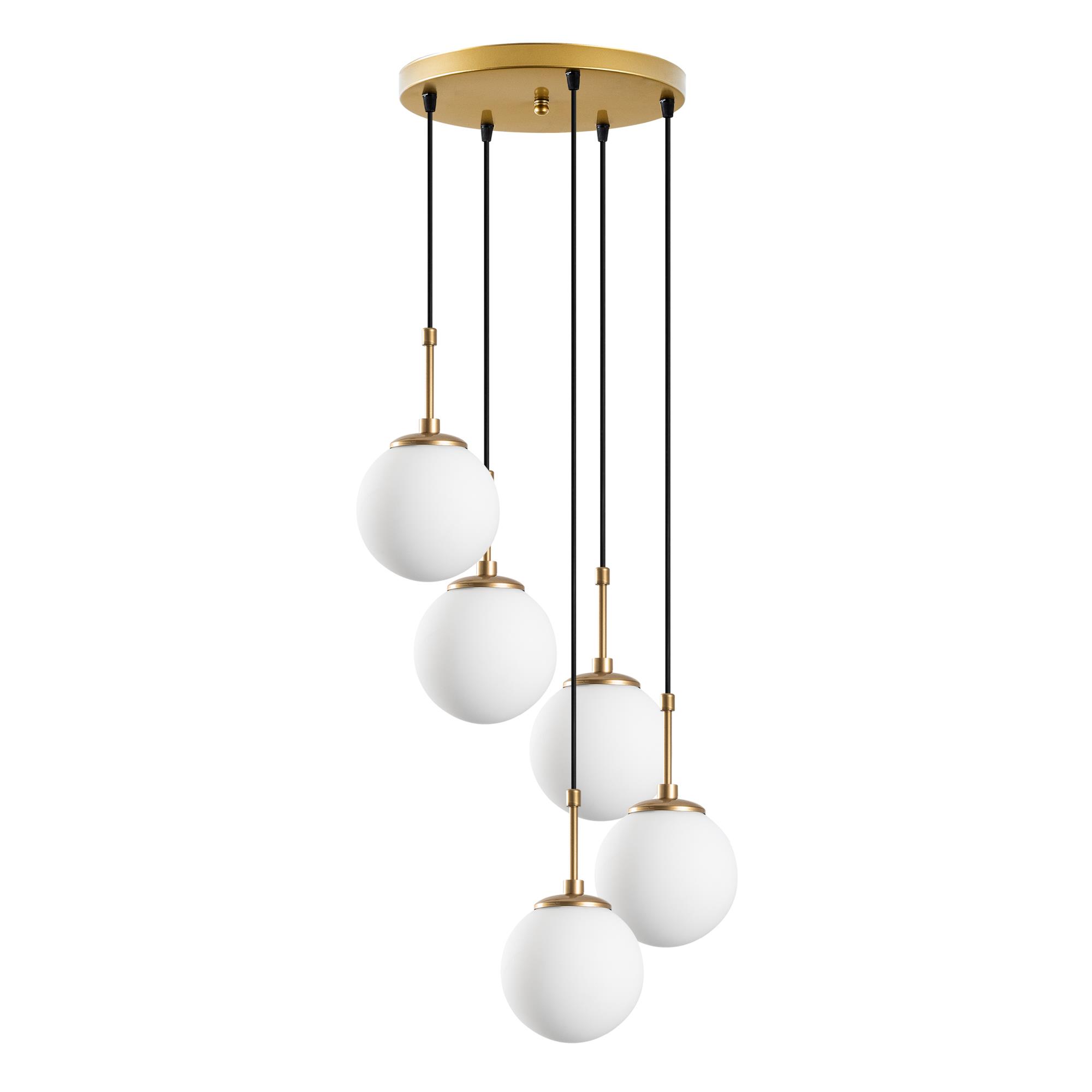 Camlı 5Li Tepsi Sarkıt Parlak Gold Orbıtal-15-14017