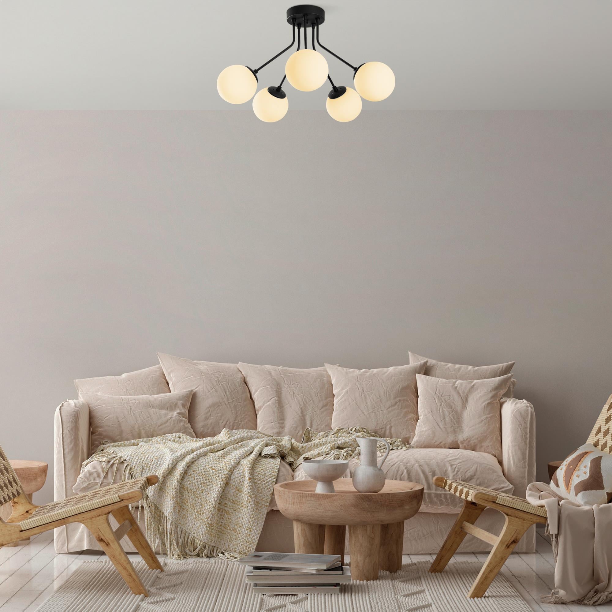 Camlı 5Li Plafönyer Pütürlü Siyah Orıon-13960