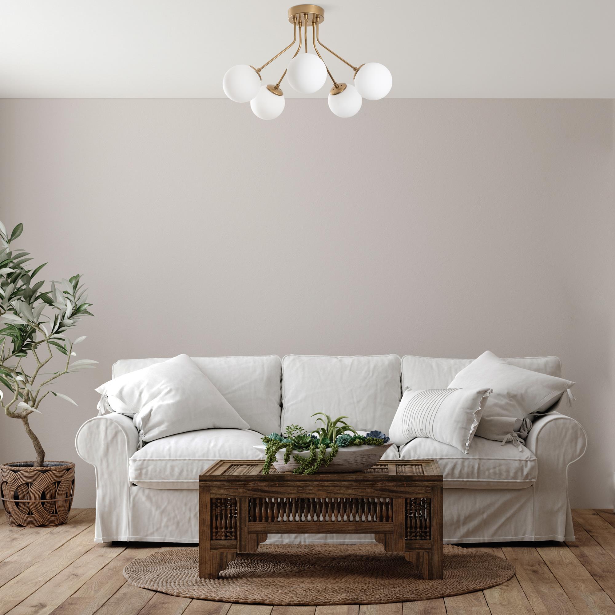 Camlı 5Li Plafönyer Parlak Gold Orıon-13961