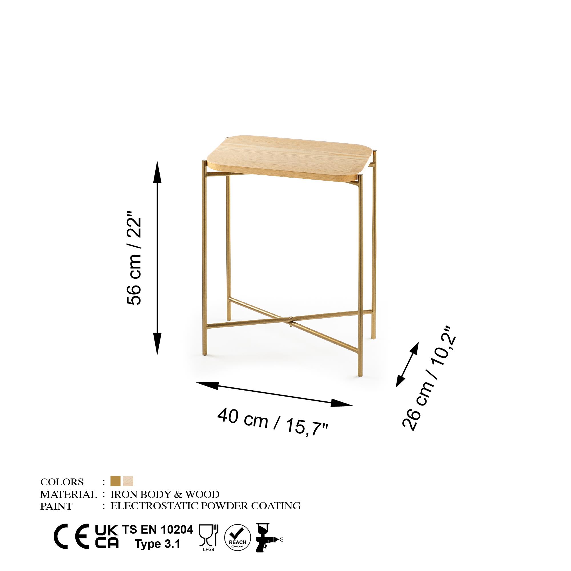Shb-003-A Ahşap Metal Sehpa Shb-003-A-Srk